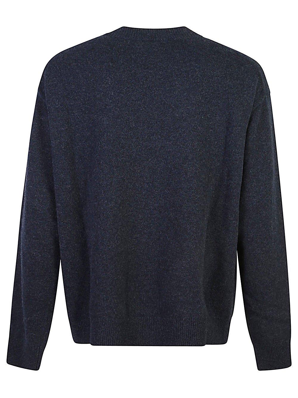 Shop Roberto Collina Crewneck Knit Sweater In Blue