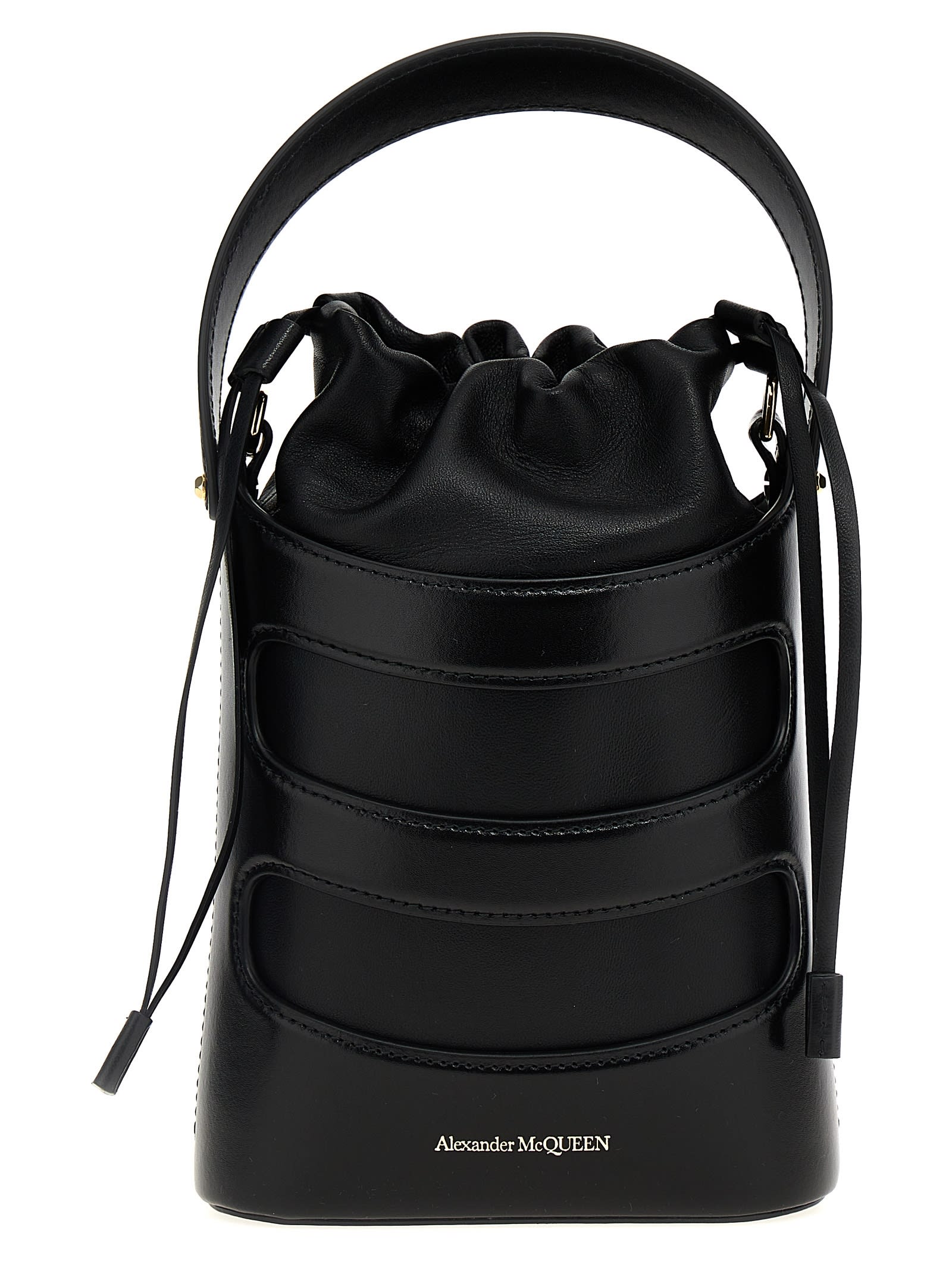 Shop Alexander Mcqueen The Rise Mini Bucket Bag In Black