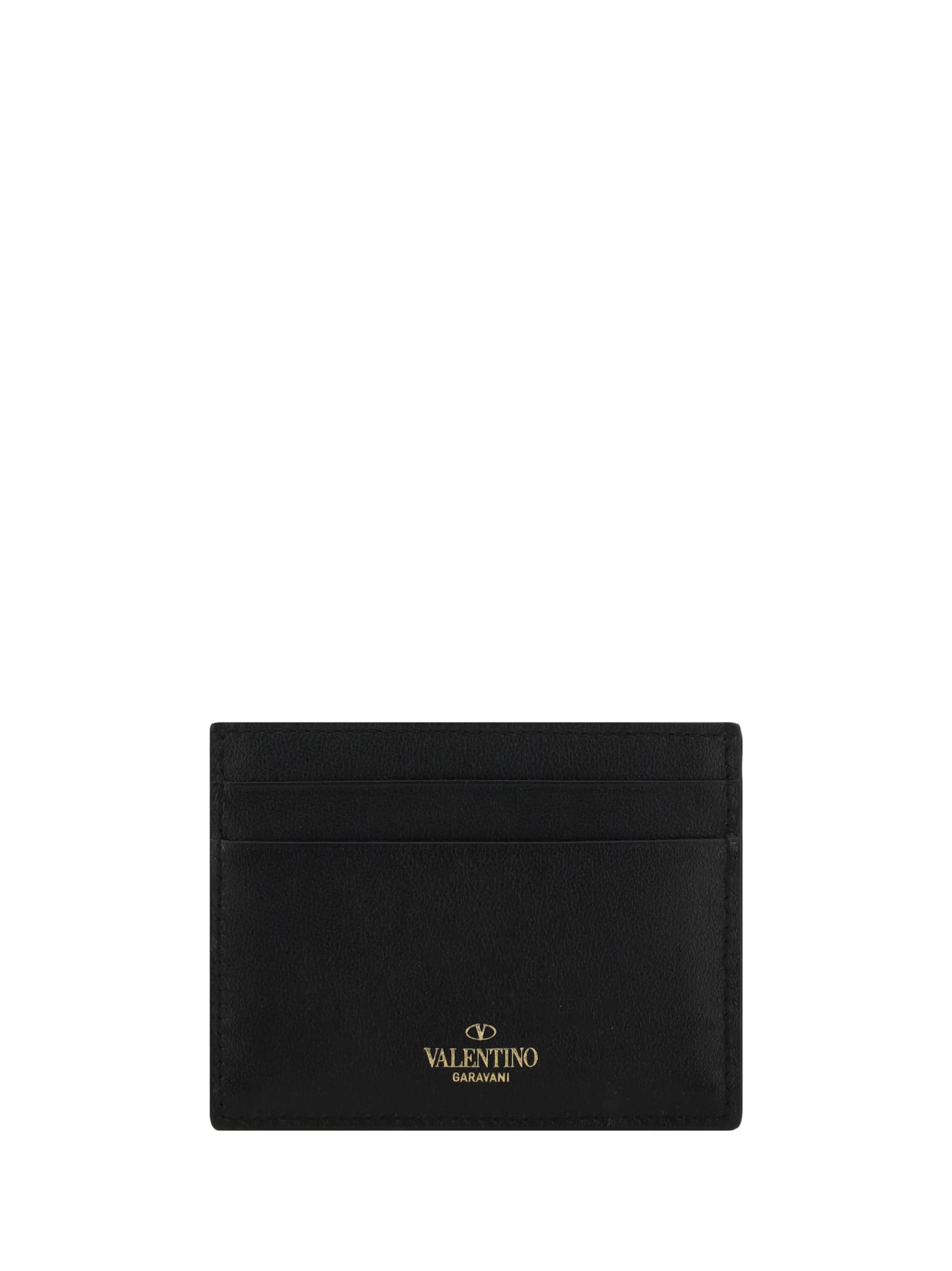 Shop Valentino Garavani Rockstud Card Holder In Nero