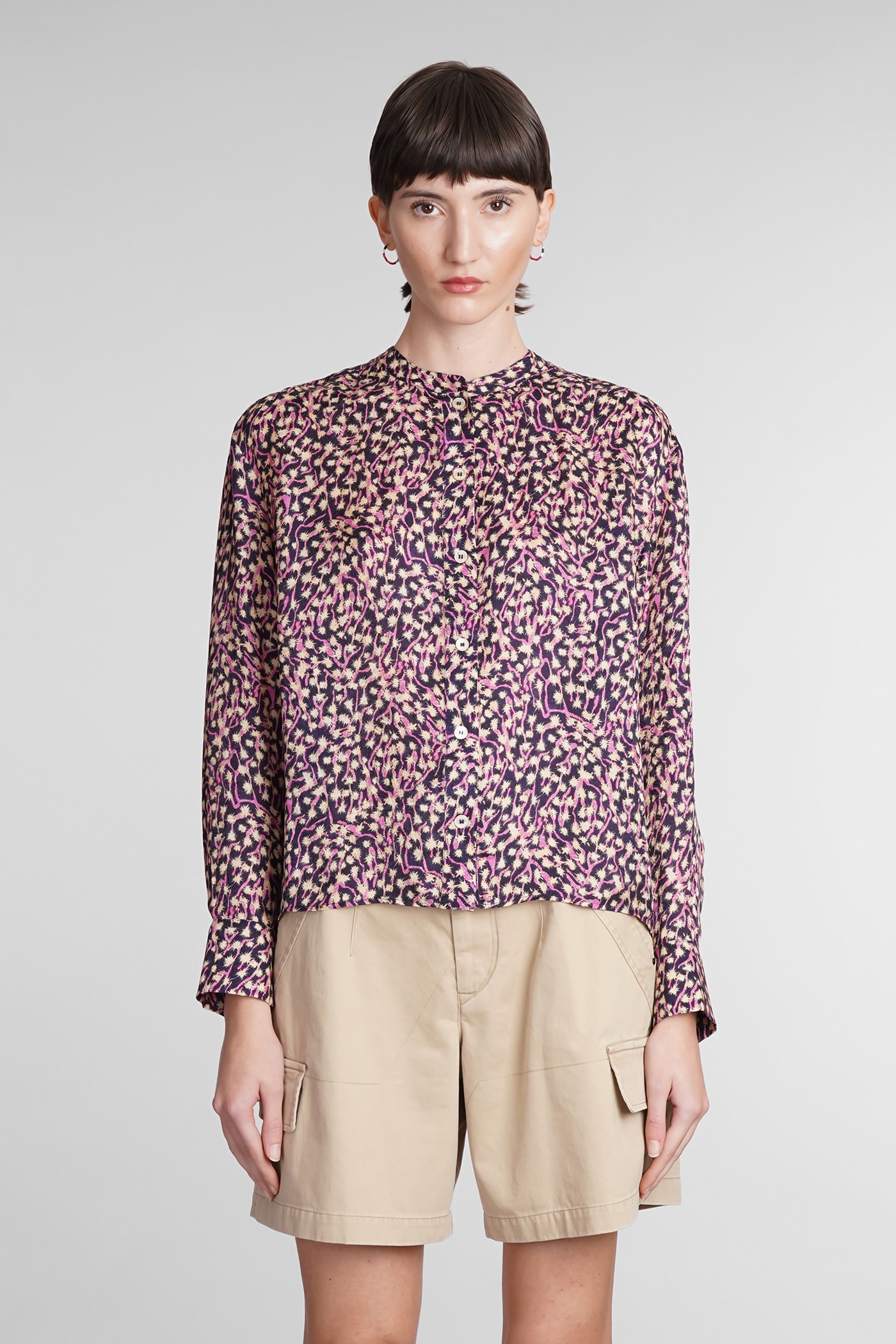 Shop Isabel Marant Leidy Shirt In Multicolor Viscose