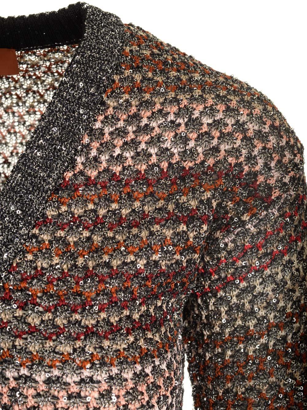 Shop Missoni Metallic Thread Sequin Embellished Cardigan In Black