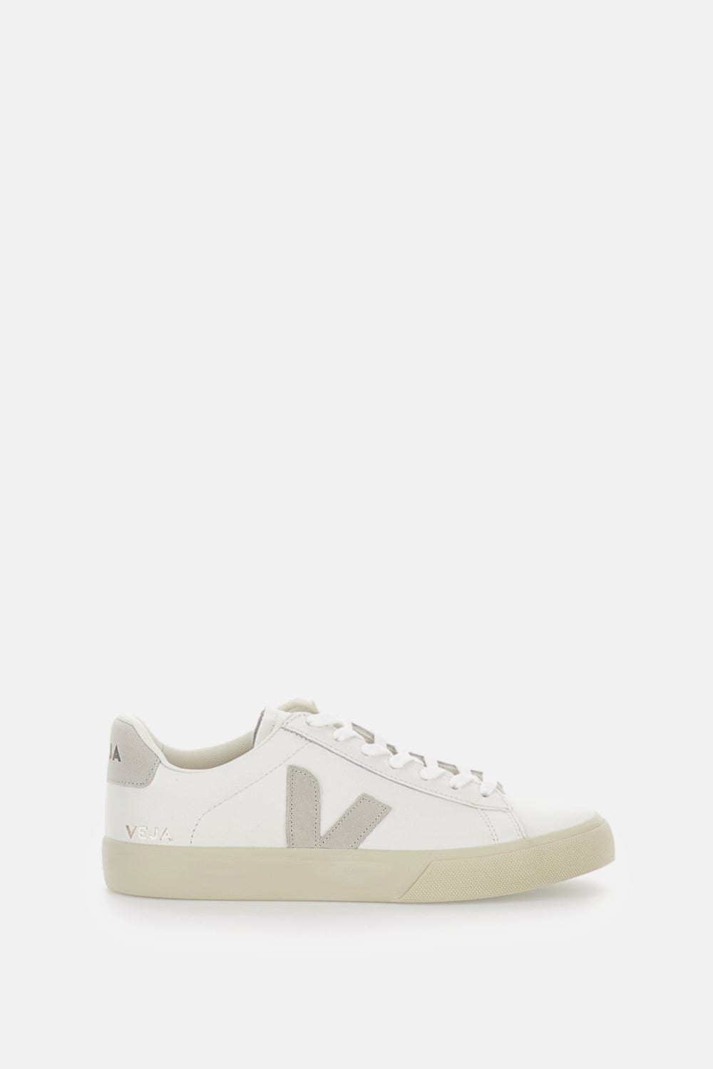 Veja White Low-top Sneakers With Logo Patch In Leather Man  In White