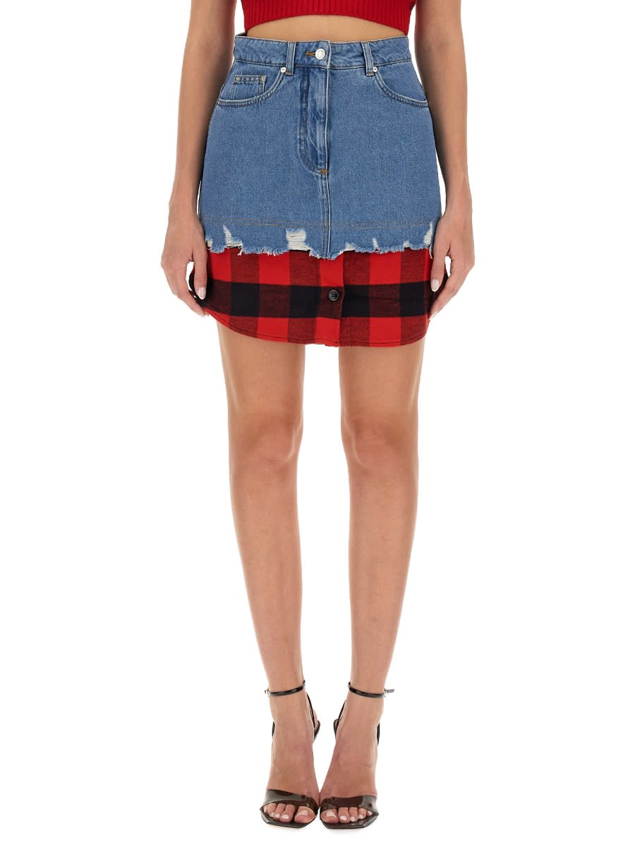 Shop M05ch1n0 Jeans Mini Skirt In Blue