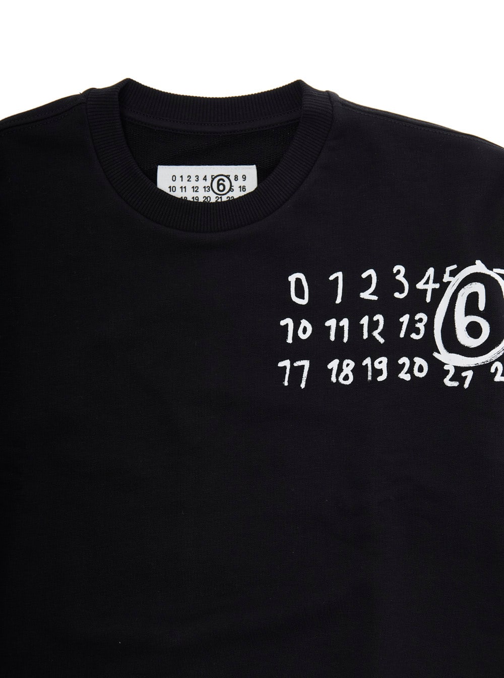Mm6 Maison Margiela Hand Written Logo Crew-neck Sweatshirt In Black