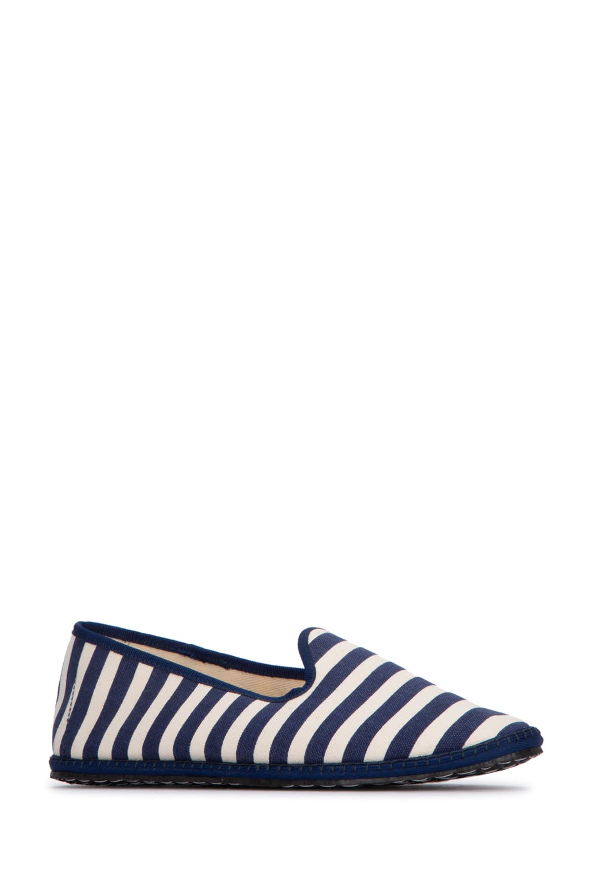 Vibi Venezia Striped Espadrille Sole Loafers In Bluestripes
