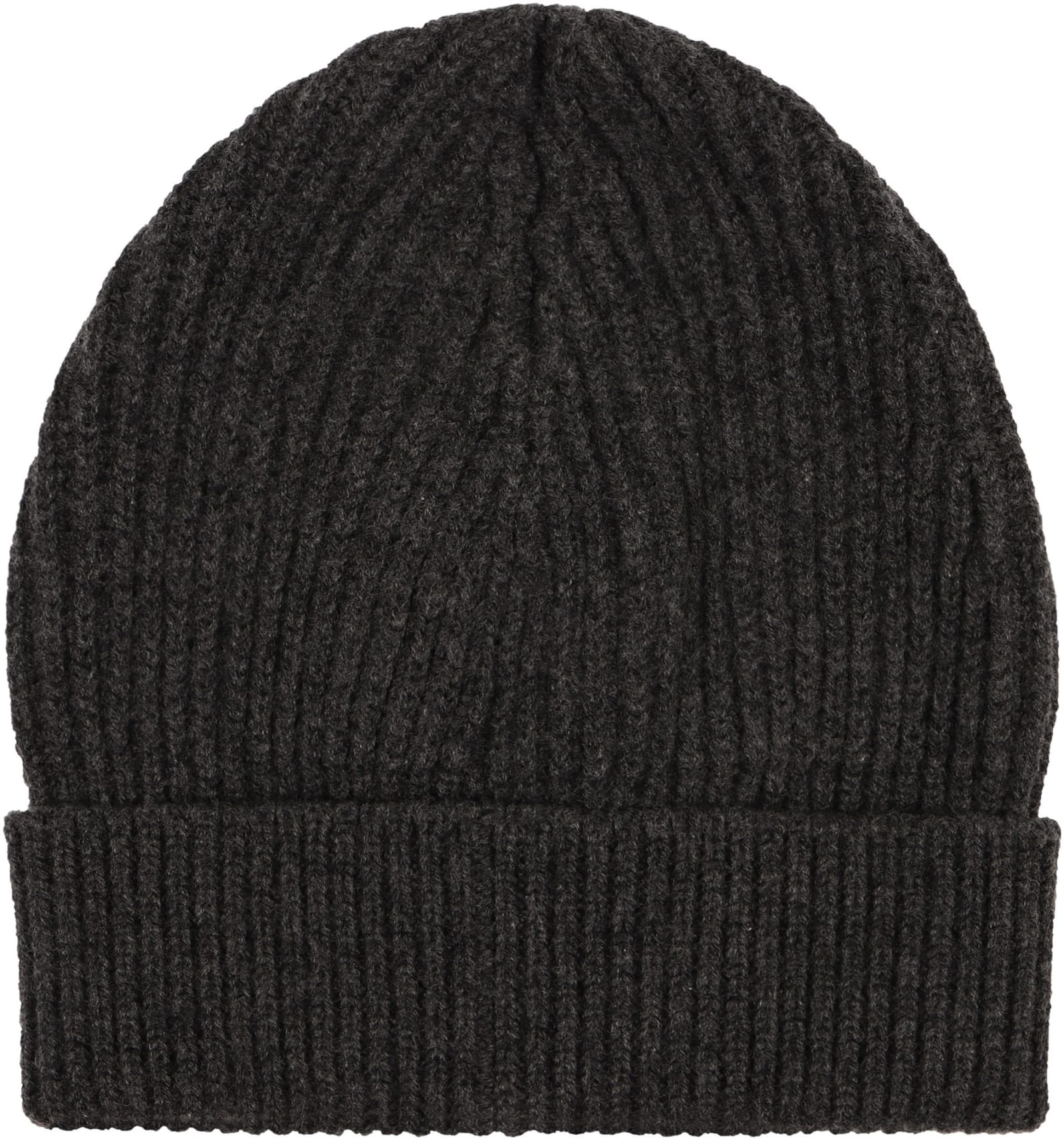 Shop Dolce & Gabbana Ribbed Knit Beanie In Grey