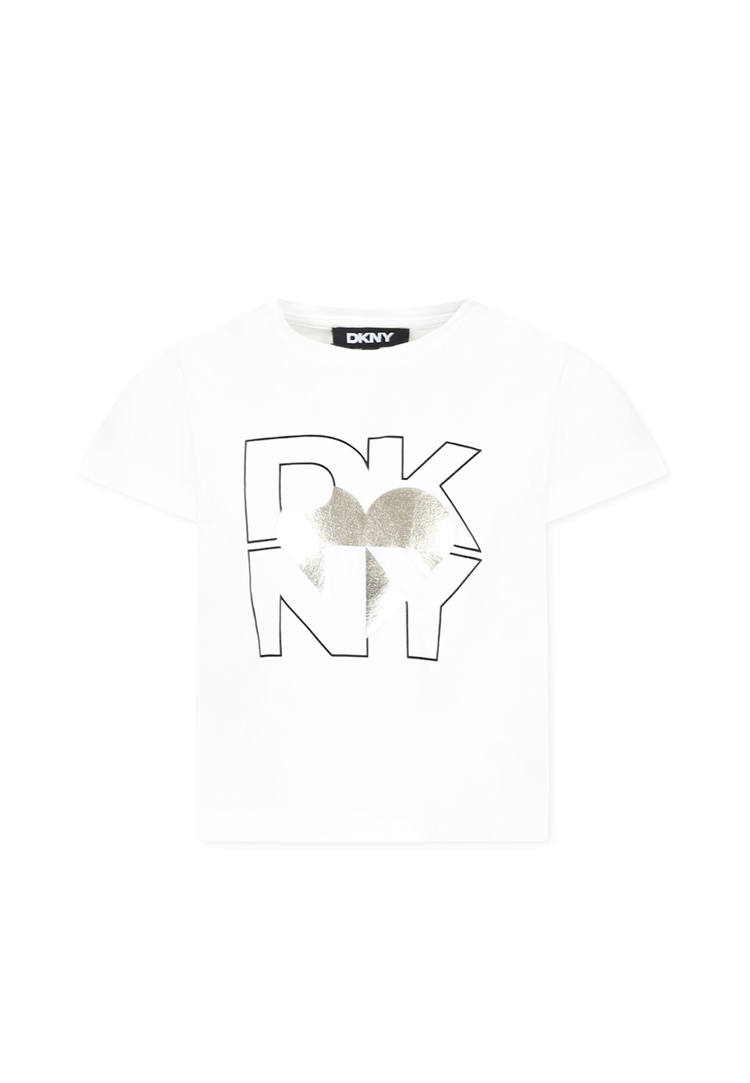 Dkny Black T-shirt For Girl With Writing In White