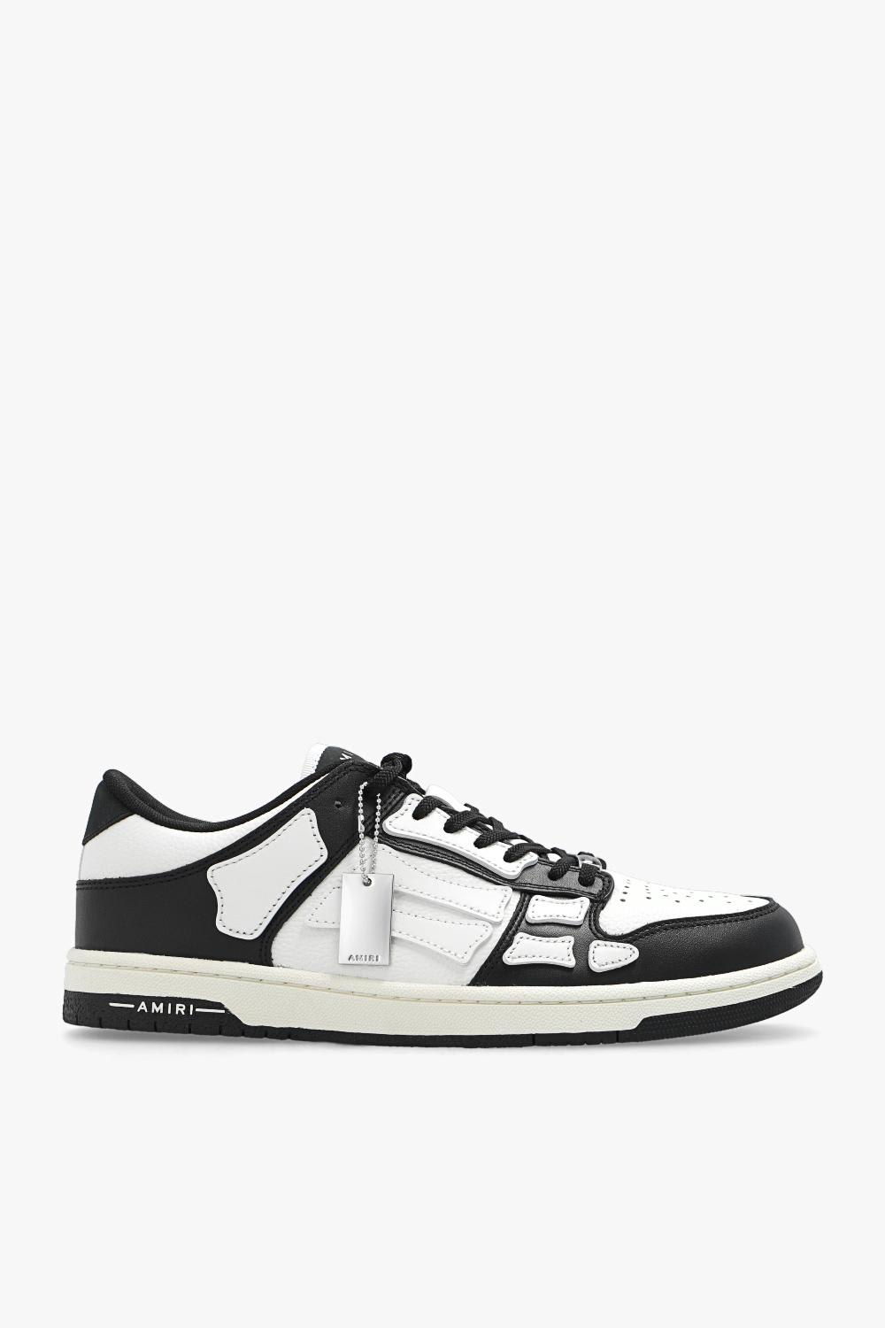 Shop Amiri Skel Top Low Sneakers In Black/white