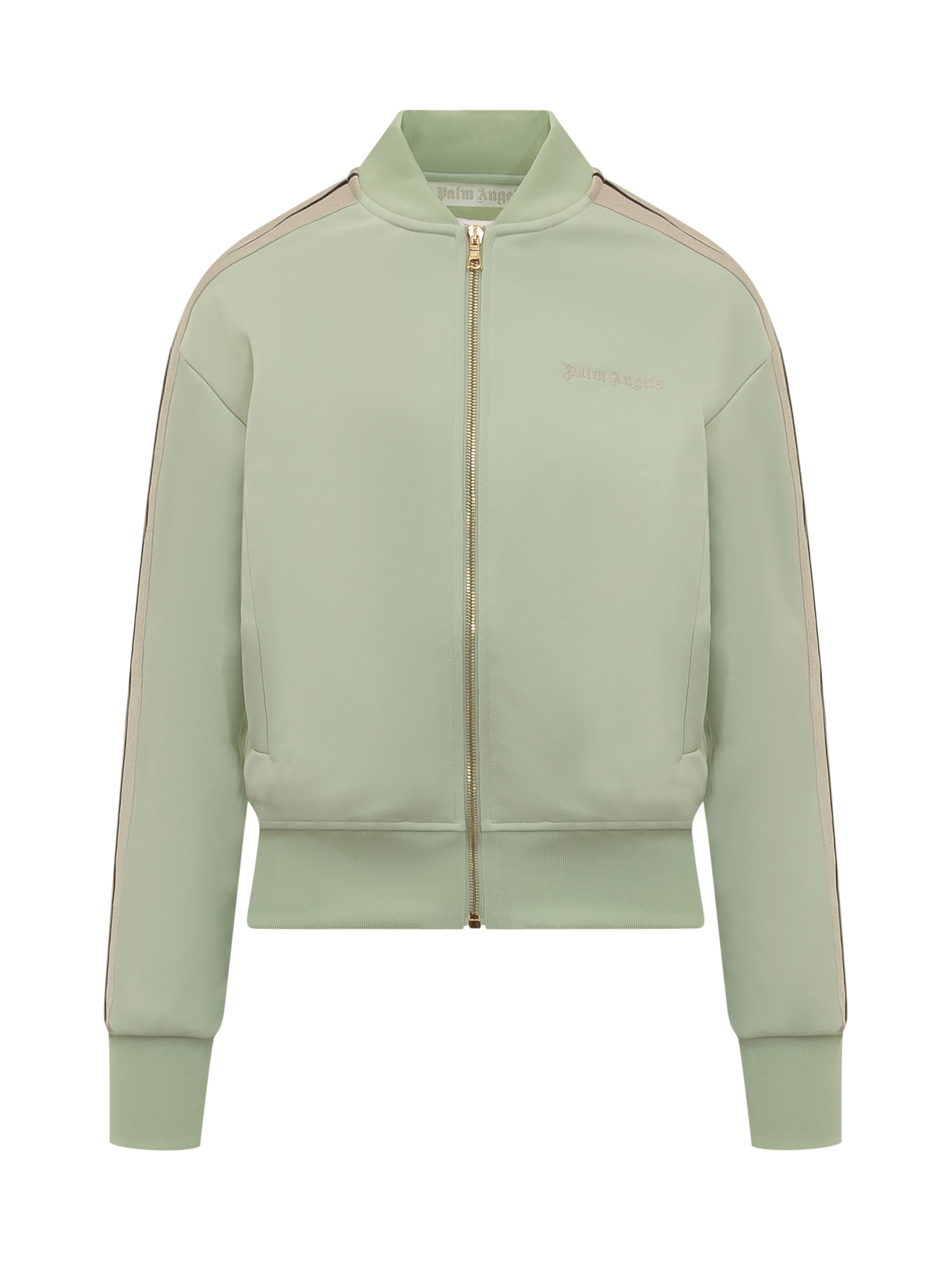 Shop Palm Angels Track Bomber Jacket In Mint Off White