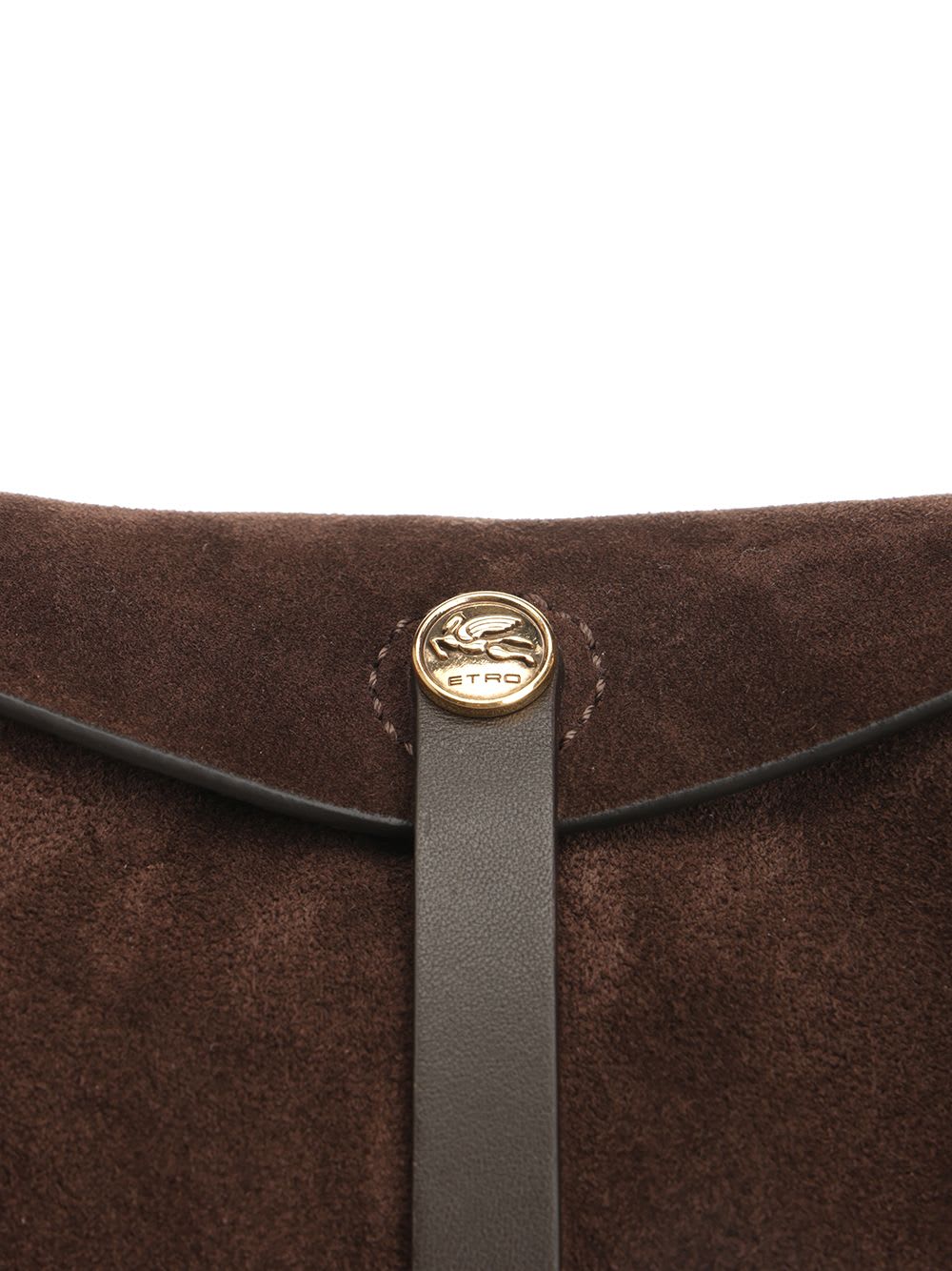 Etro Suede Shoulder Bag In Brown