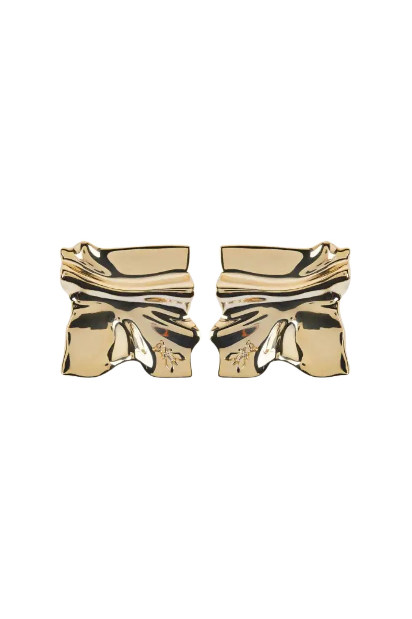 Metal Crinckle Earrings In Zama And Brass