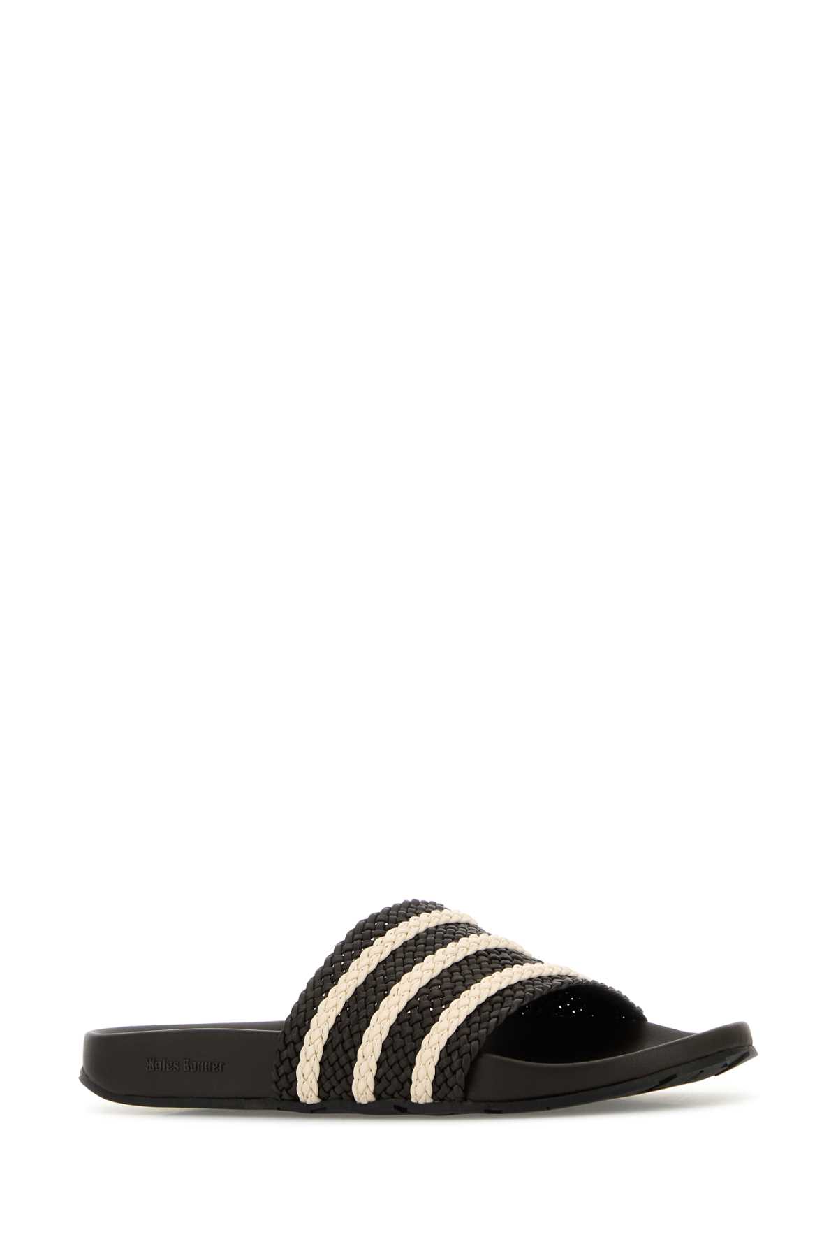 Adidas Originals Black Leather Wales Bonner X Adidas Adilette Slippers In Brown