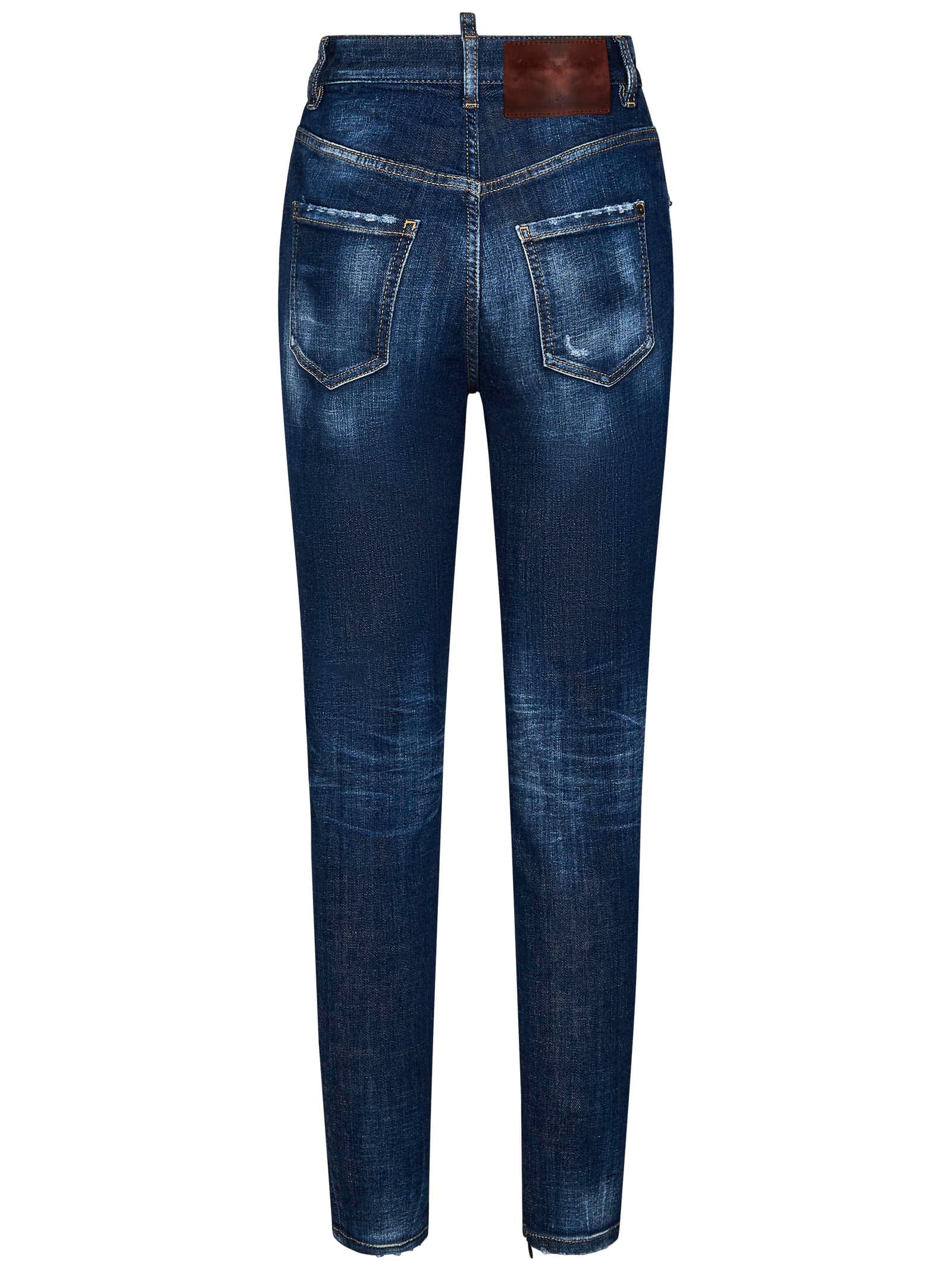 Shop Dsquared2 High Waist Twiggy Jeans In Blue