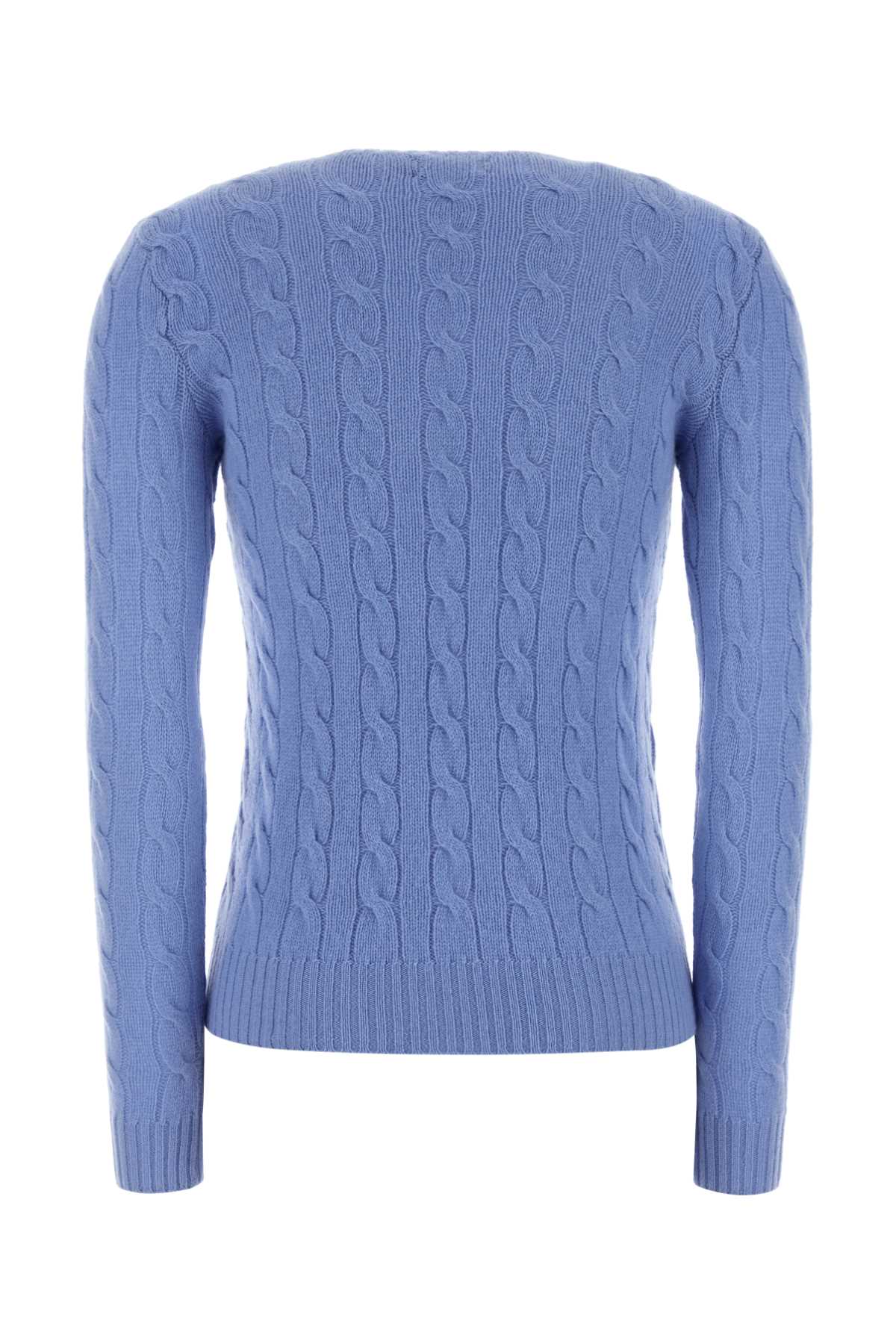 Polo Ralph Lauren Cerulean Blue Wool Blend Sweater In Blue