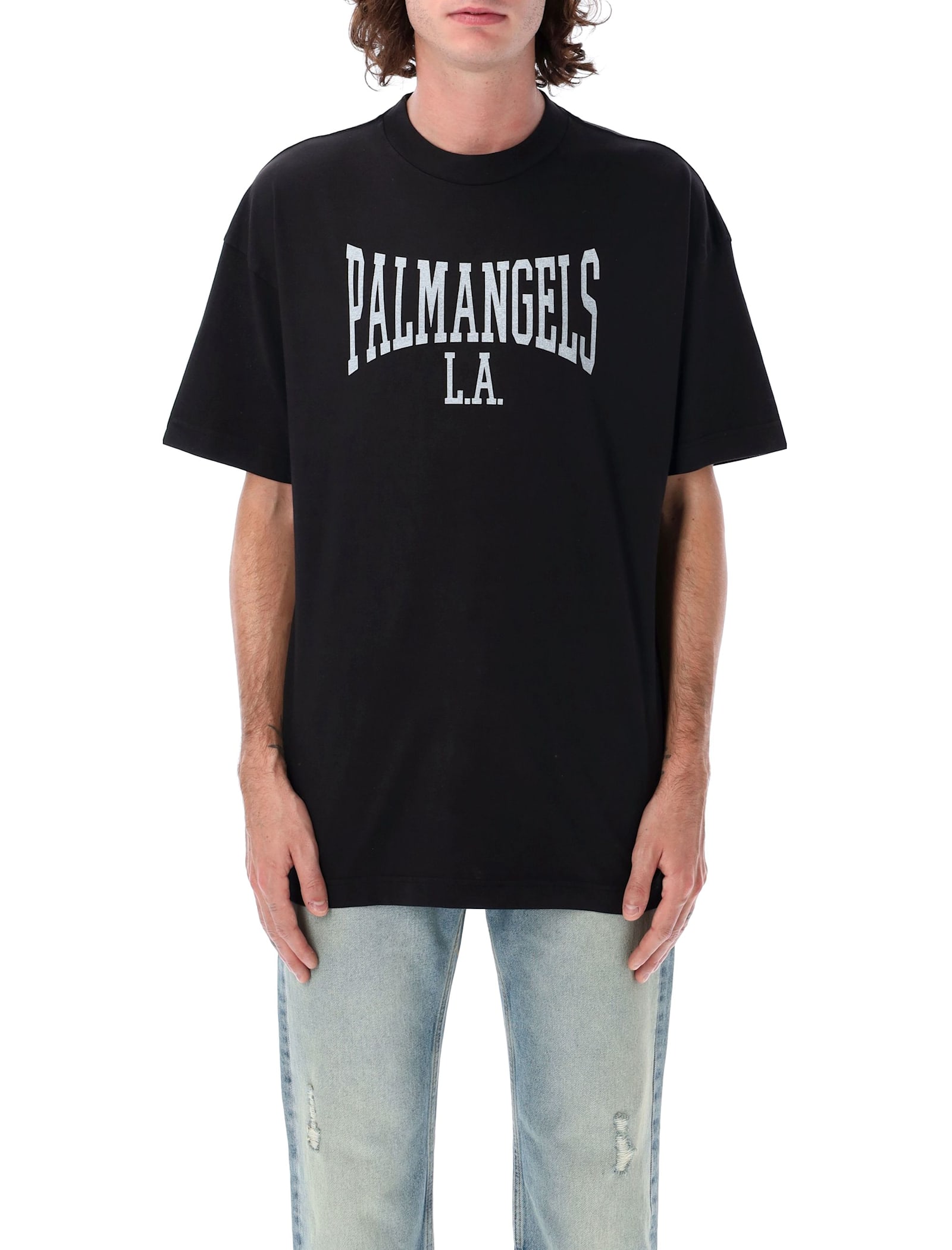 Shop Palm Angels College T-shirt In Nero