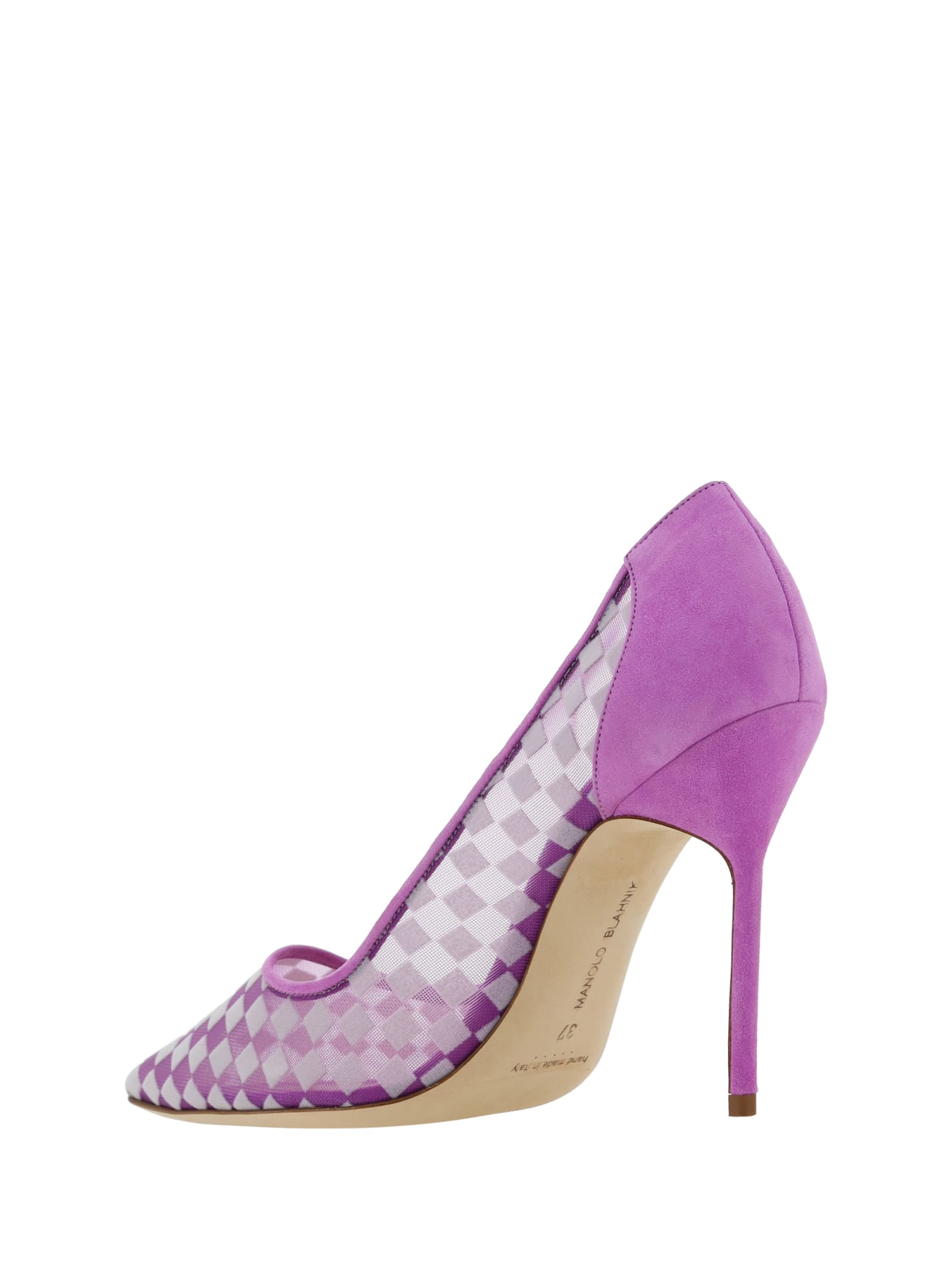 Shop Manolo Blahnik Mesh Pumps In Yoth