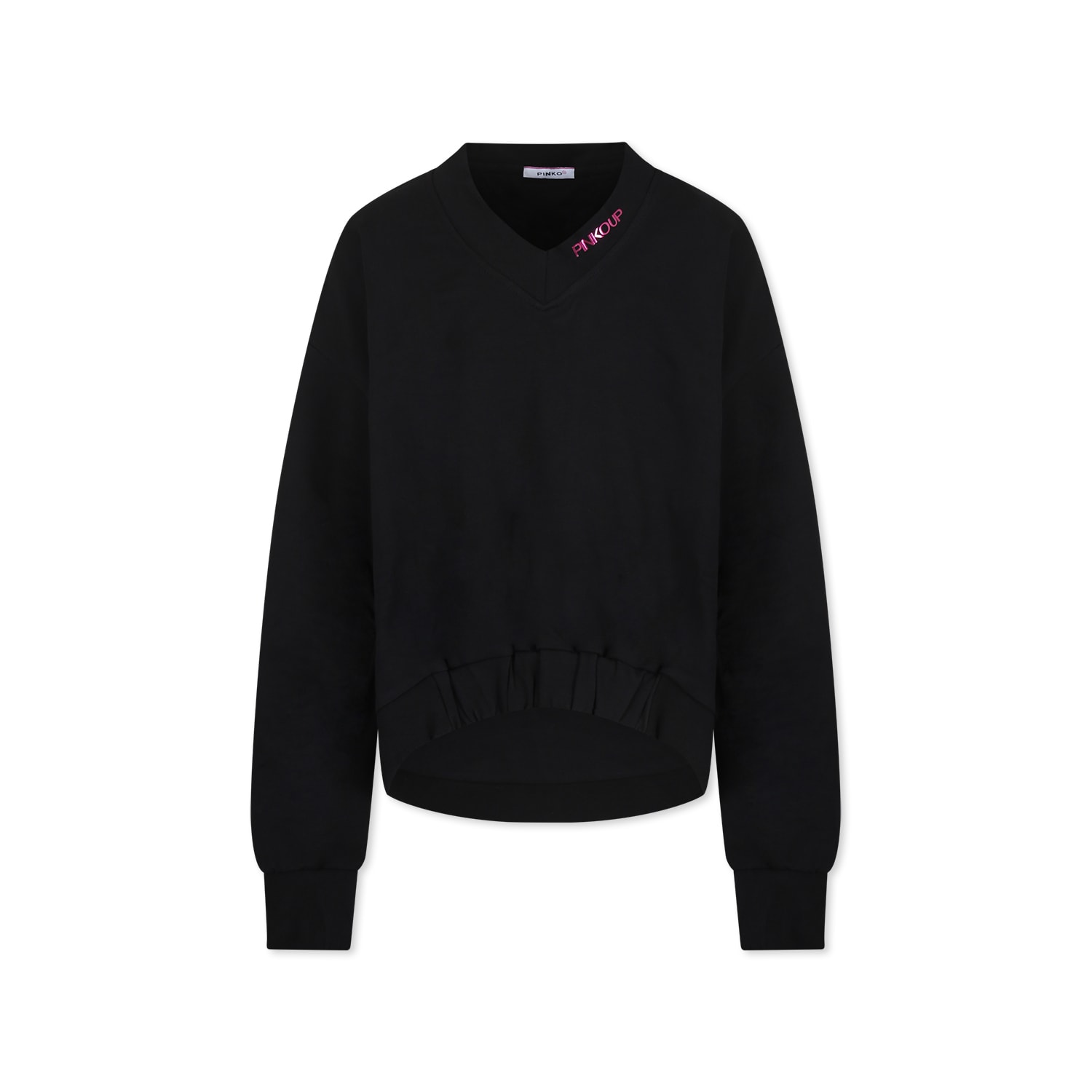 Pinko Kids' Black Sweatshirt For Girl With Logo