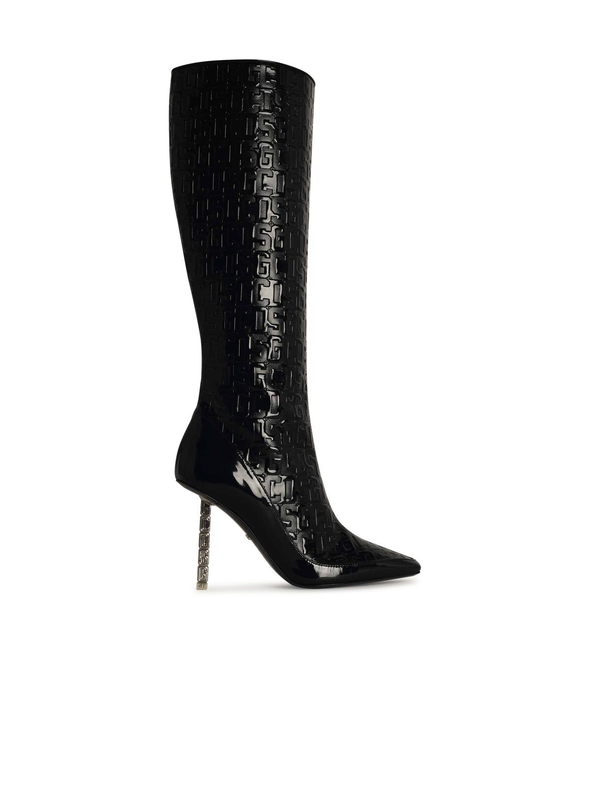 GCDS Black Patent Leather Boots