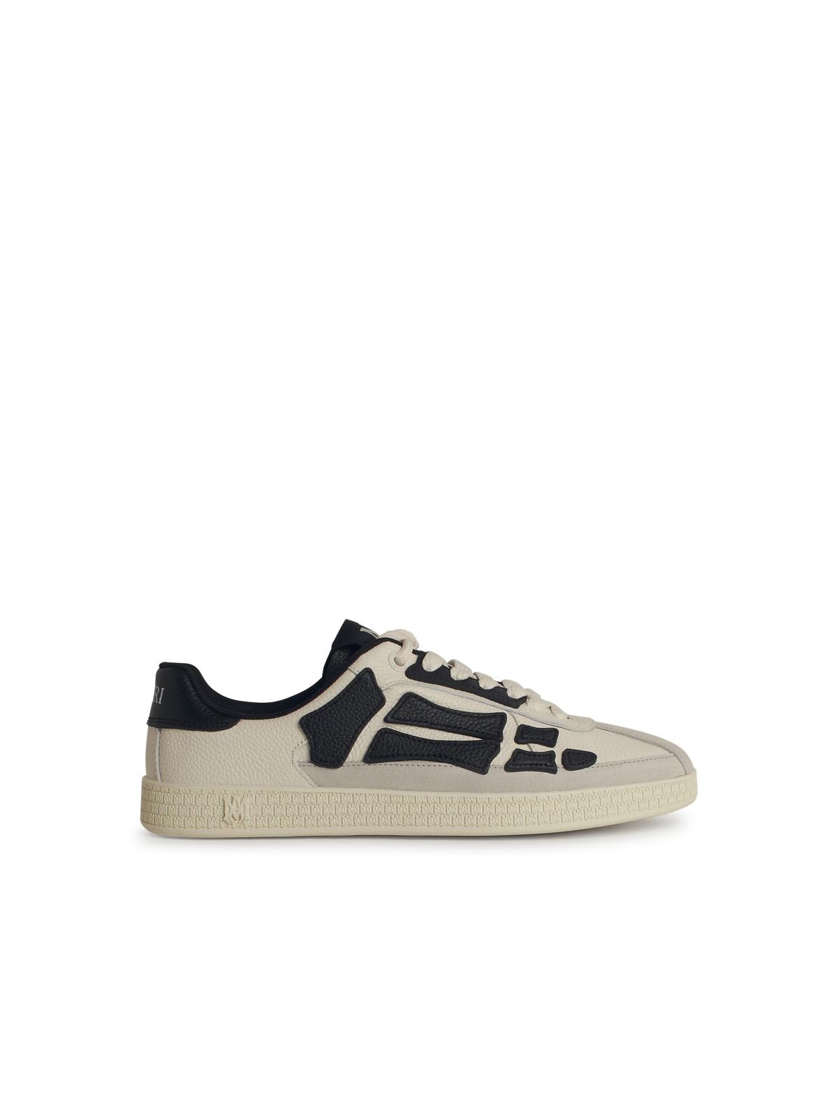 pacific Bone Black Leather Sneakers