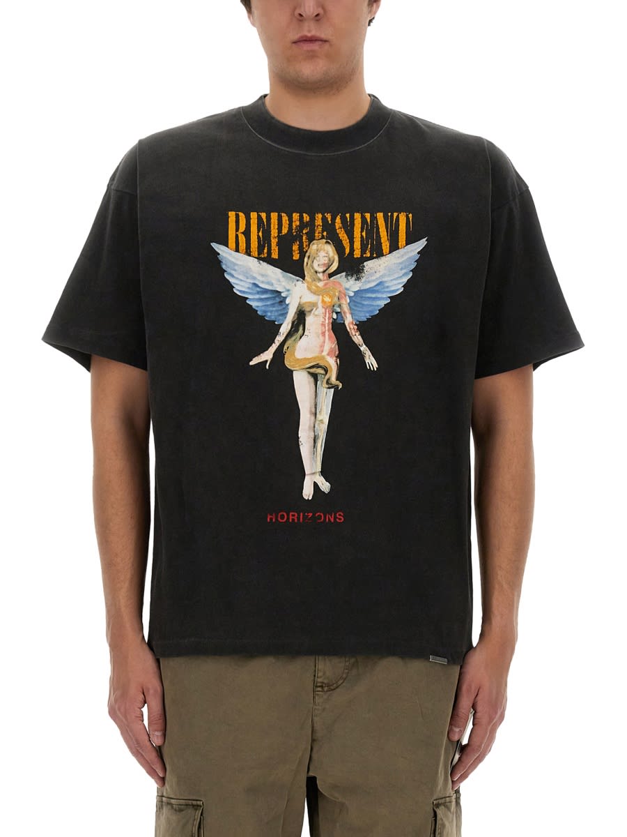 Shop Represent Reborn Print T-shirt In Black