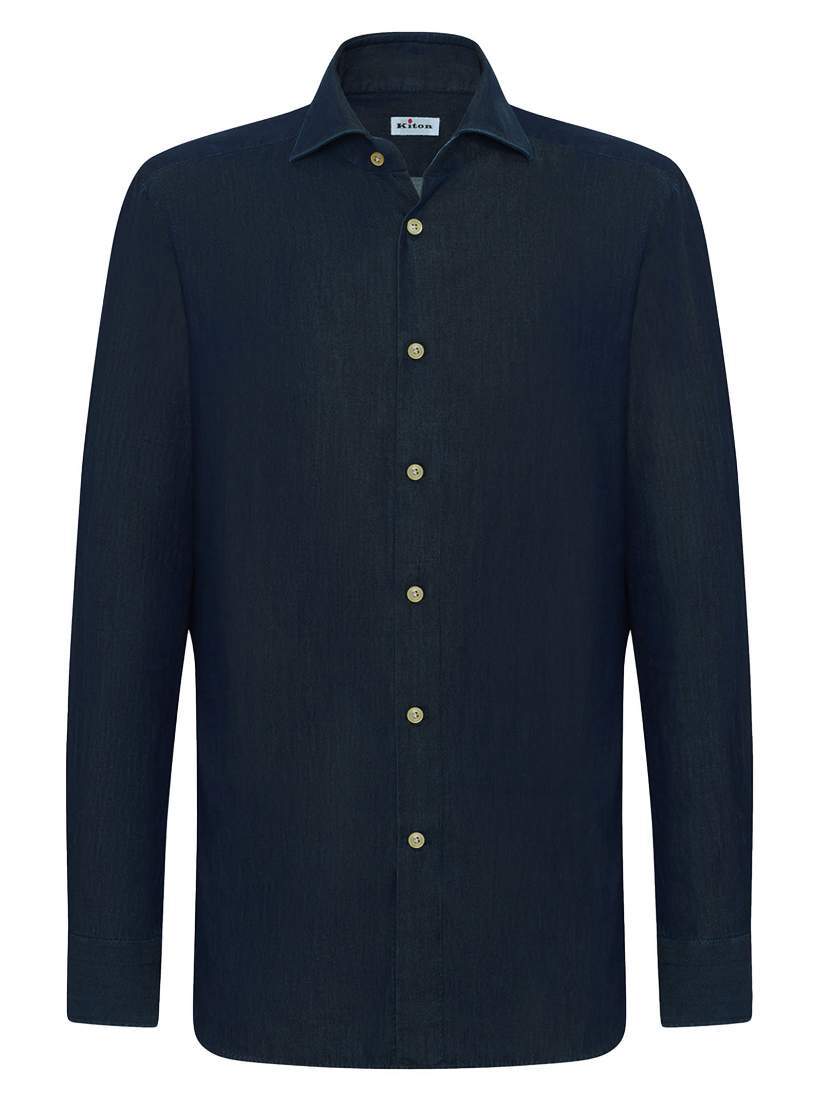 Shop Kiton Shirt Cotton In Blue