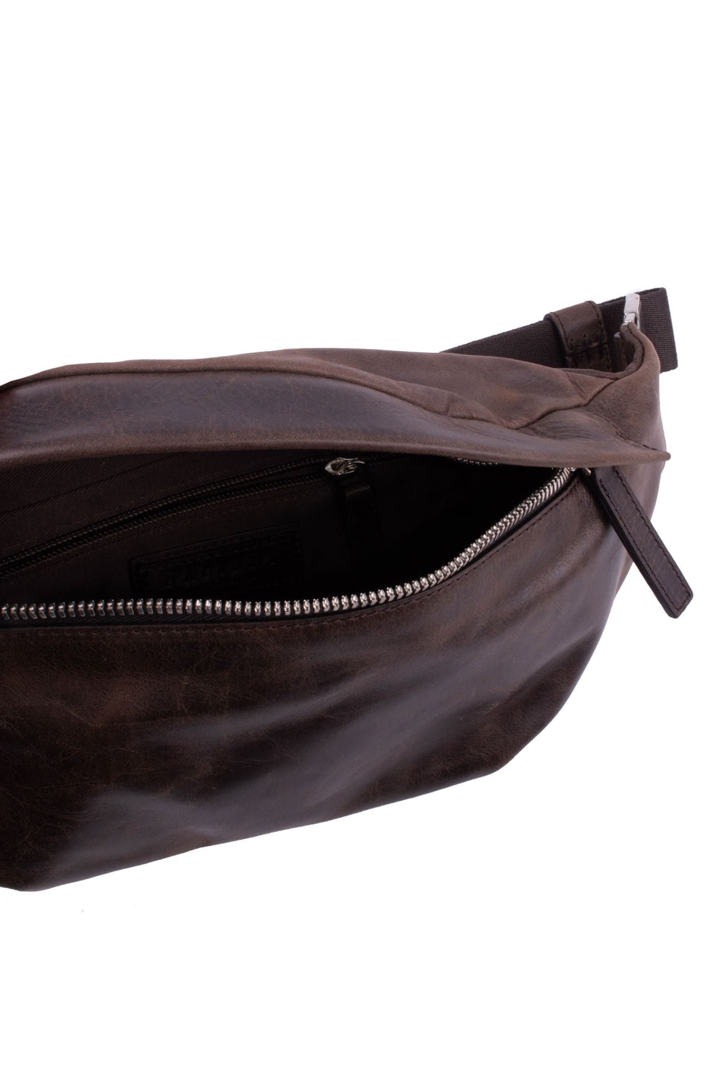 Shop Orciani Leather Pouch In Brown