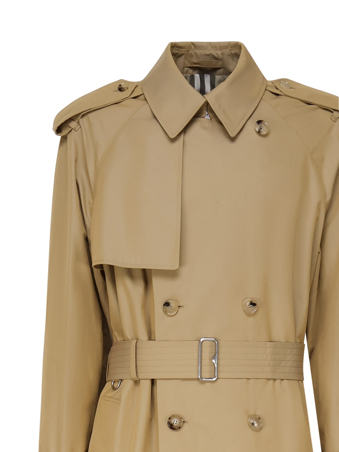 Shop Burberry Trench In Cotone In Biscuit