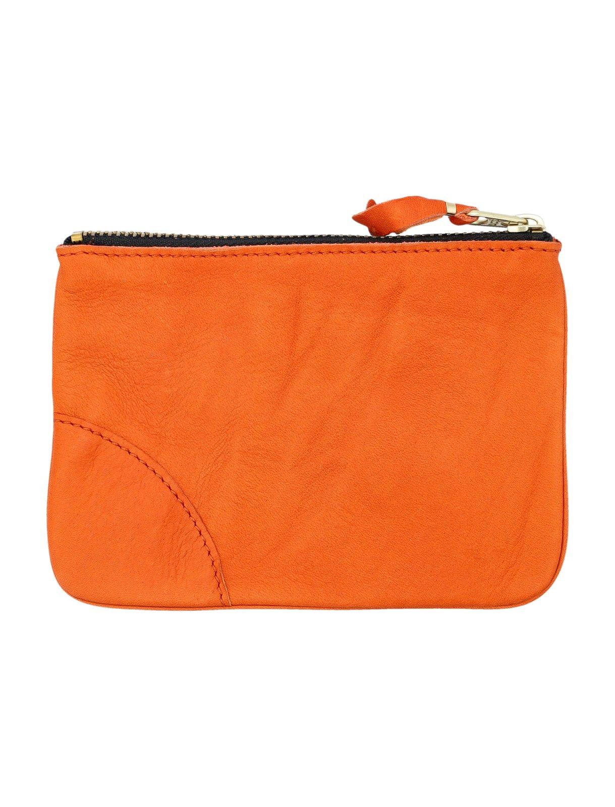 Comme Des Garçons Logo Printed Zip-up Wallet In Pink