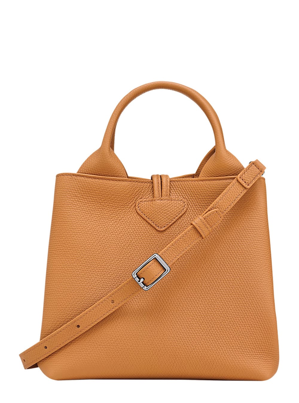 Longchamp Le Roseau Beige Handbag With Toggle Closure In Grained Leather Woman