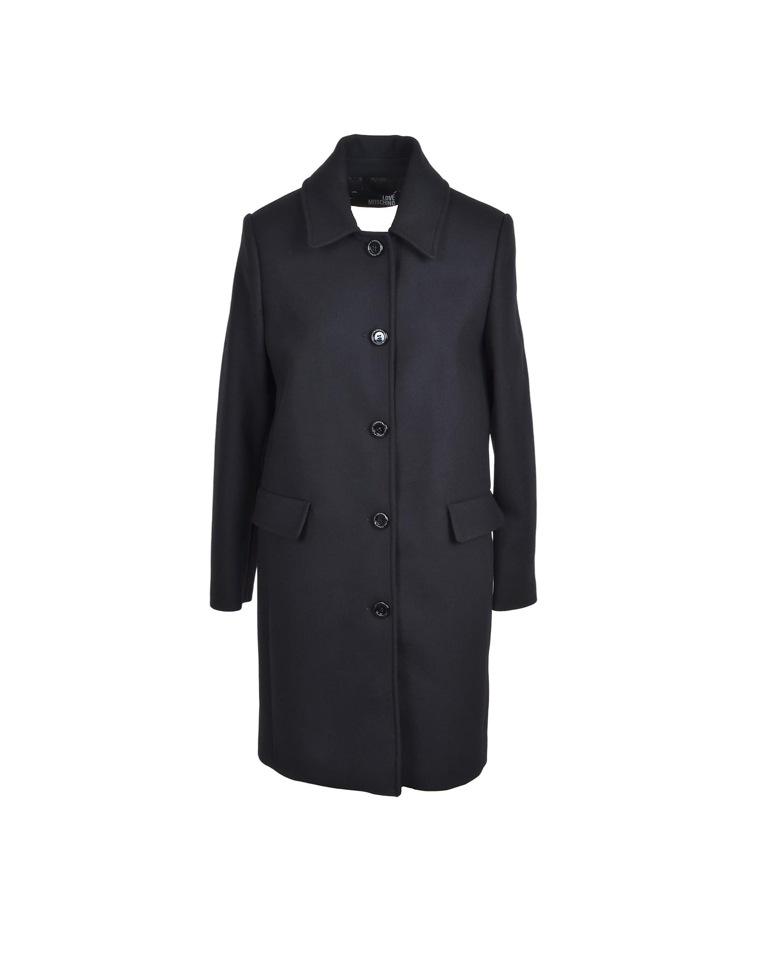 Love Moschino Womens Black Coat