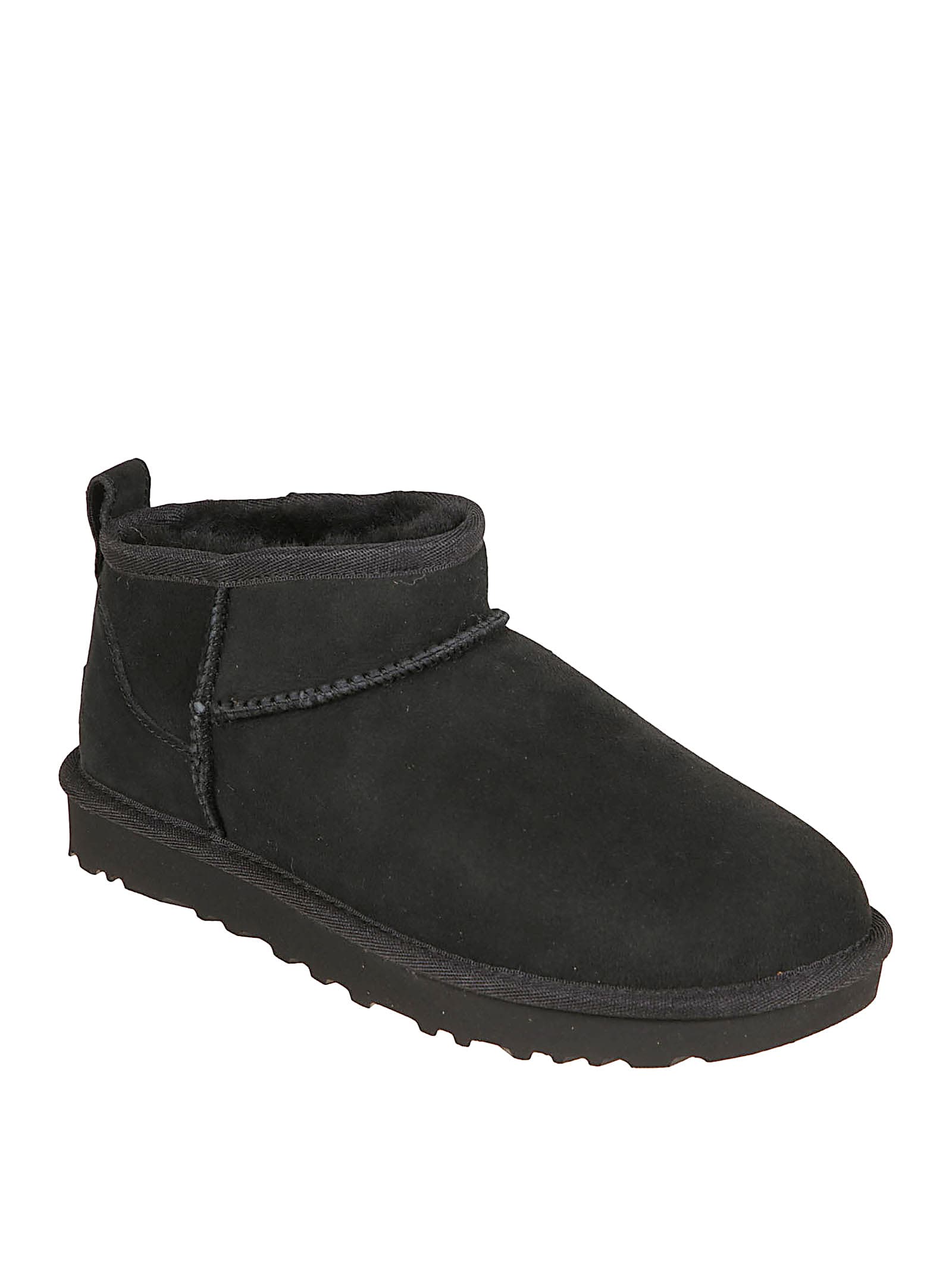 Ugg Classic Ultra Mini Suede Boots For Woman In Black