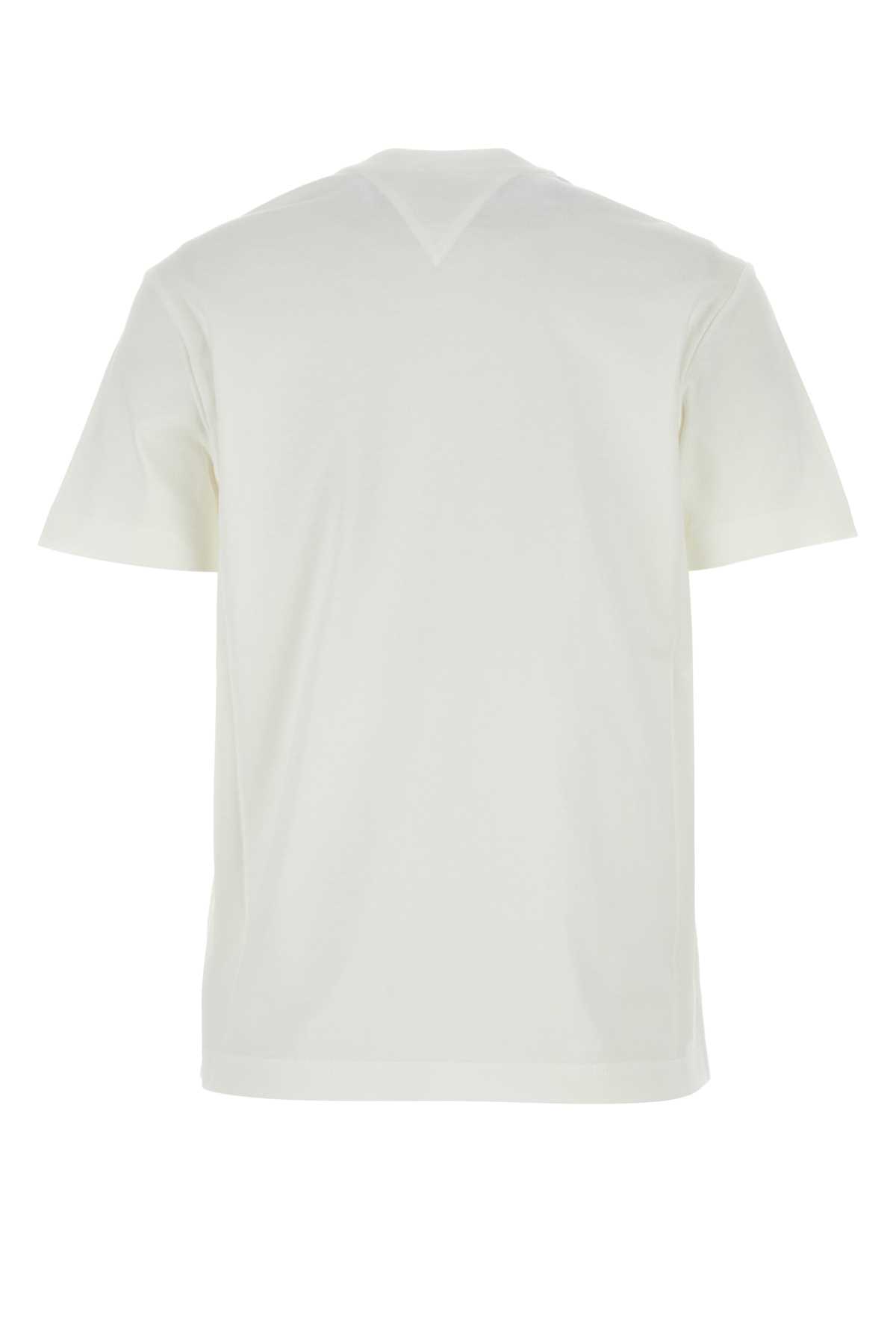 Shop Bottega Veneta White Cotton T-shirt In Chalk