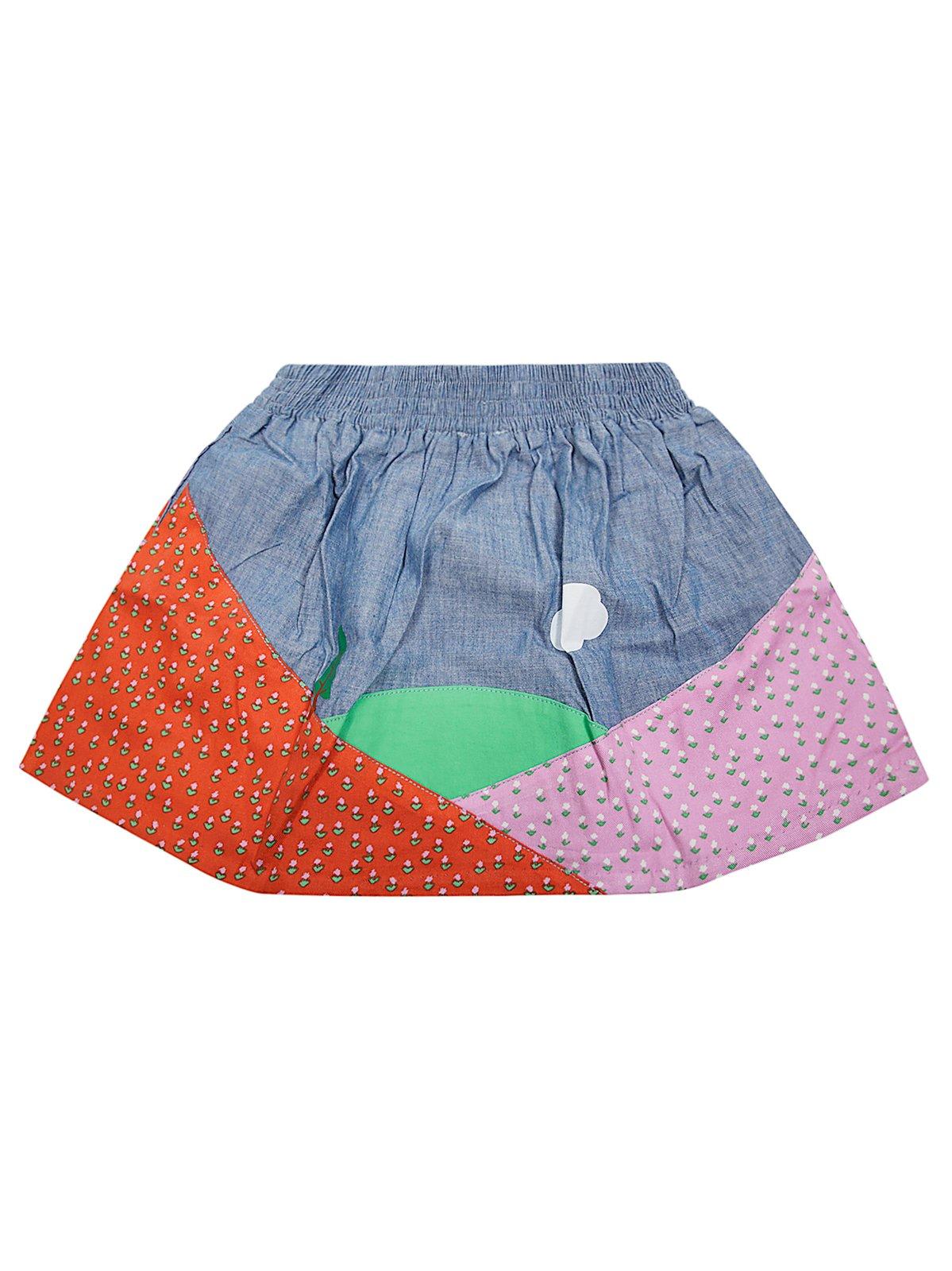 Stella Mccartney Panelled Elastic Waist Skirt In Denim