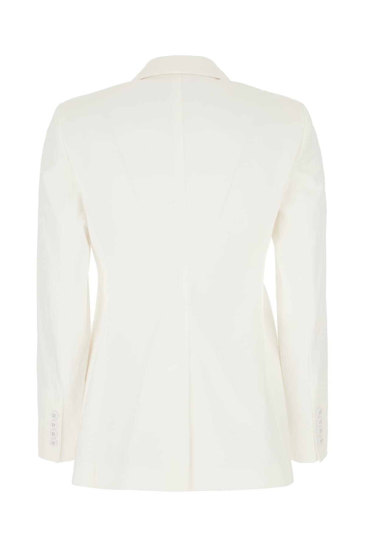 Max Mara White Stretch Cotton Blazer In Bianco