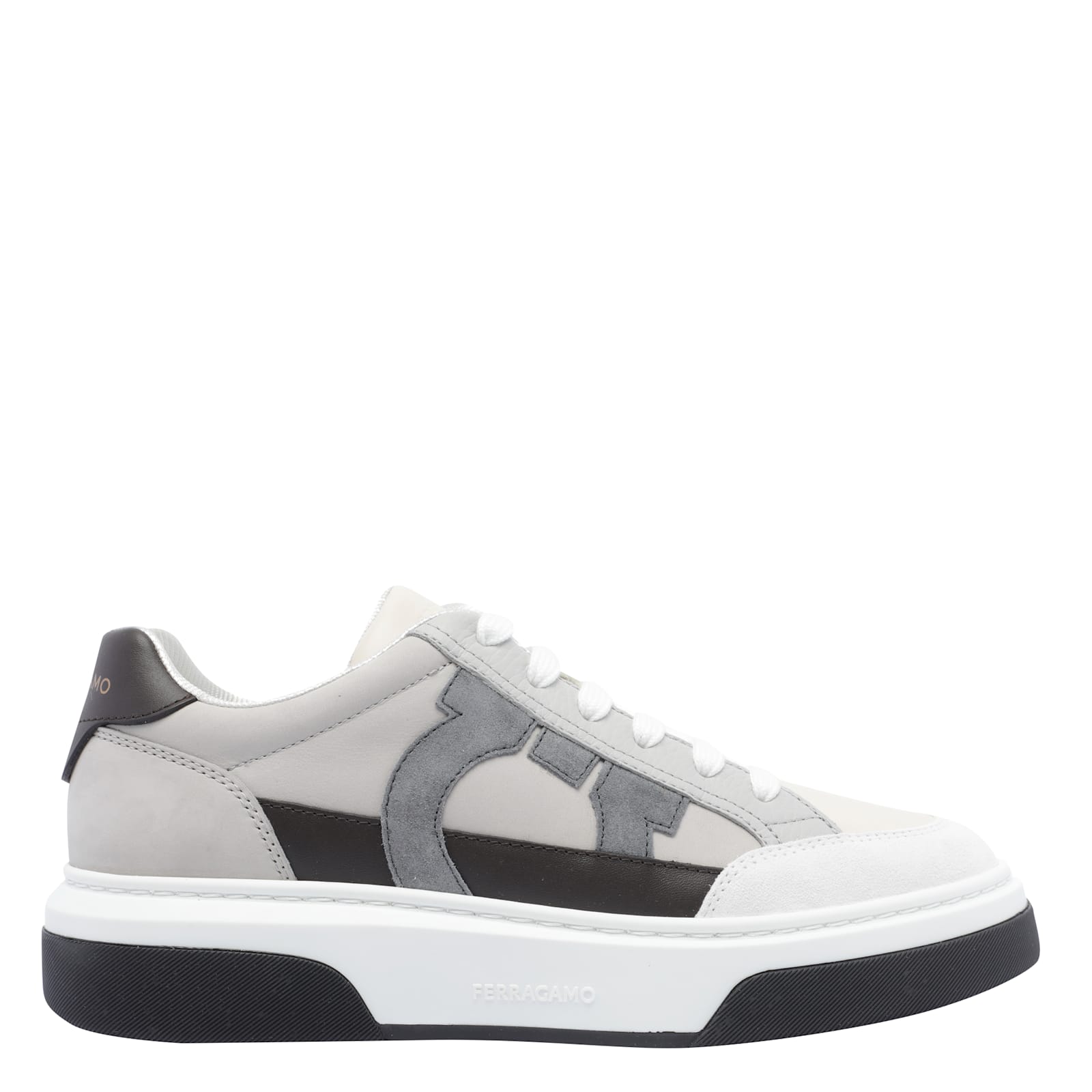 Ferragamo Leather Cassina Sneakers Multicolor Sole Contrasting
