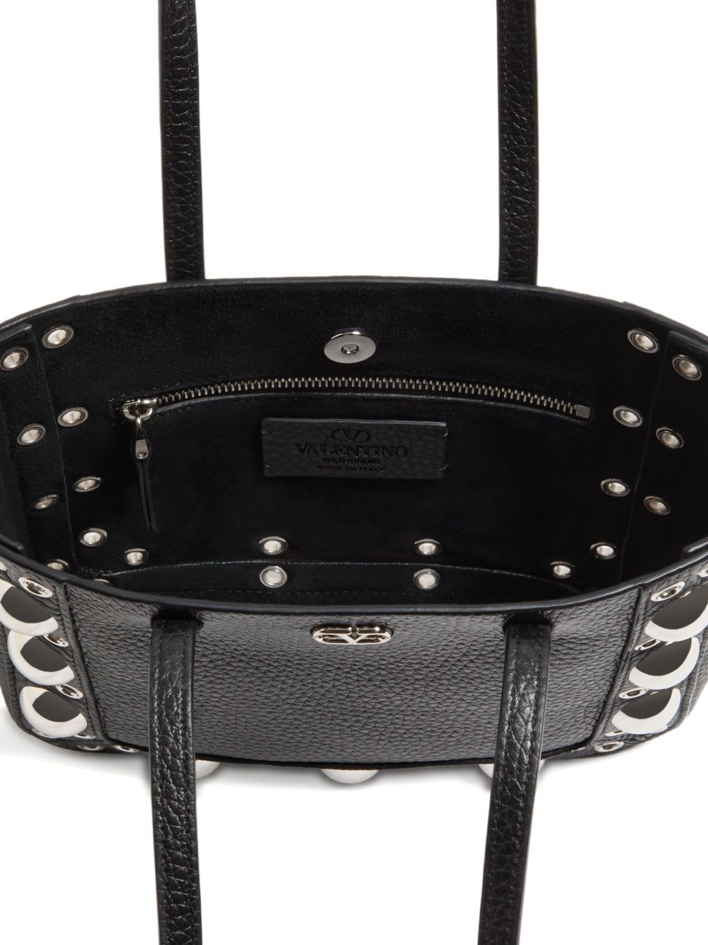 Valentino Nellcote Mini Shopping Tote Bag In Leather In Black