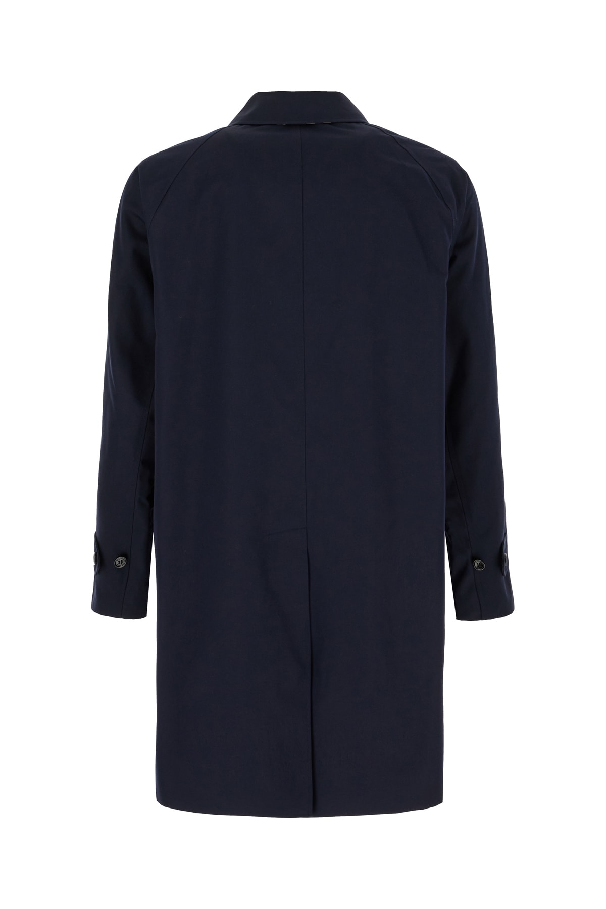 Shop Burberry Navy Blue Cotton Heritage Camden Overcoat In Coal Blue