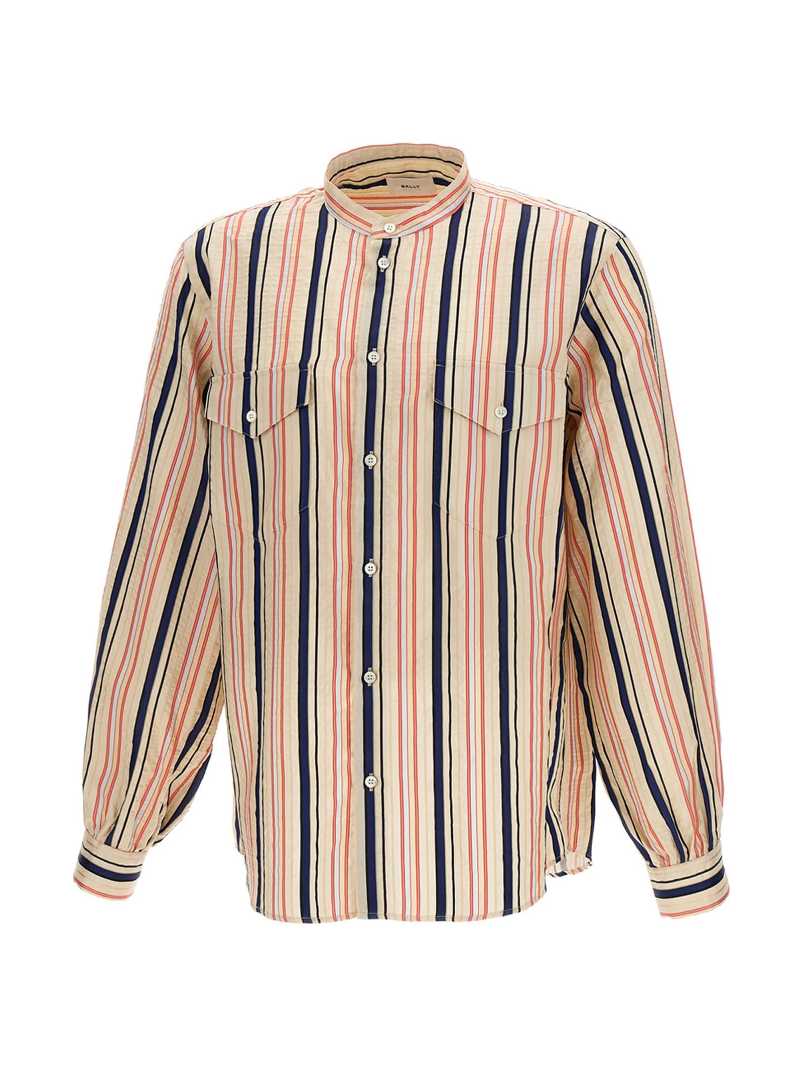 Bally Men's Multi-stripe Silk Sport Shirt In Multicolor
