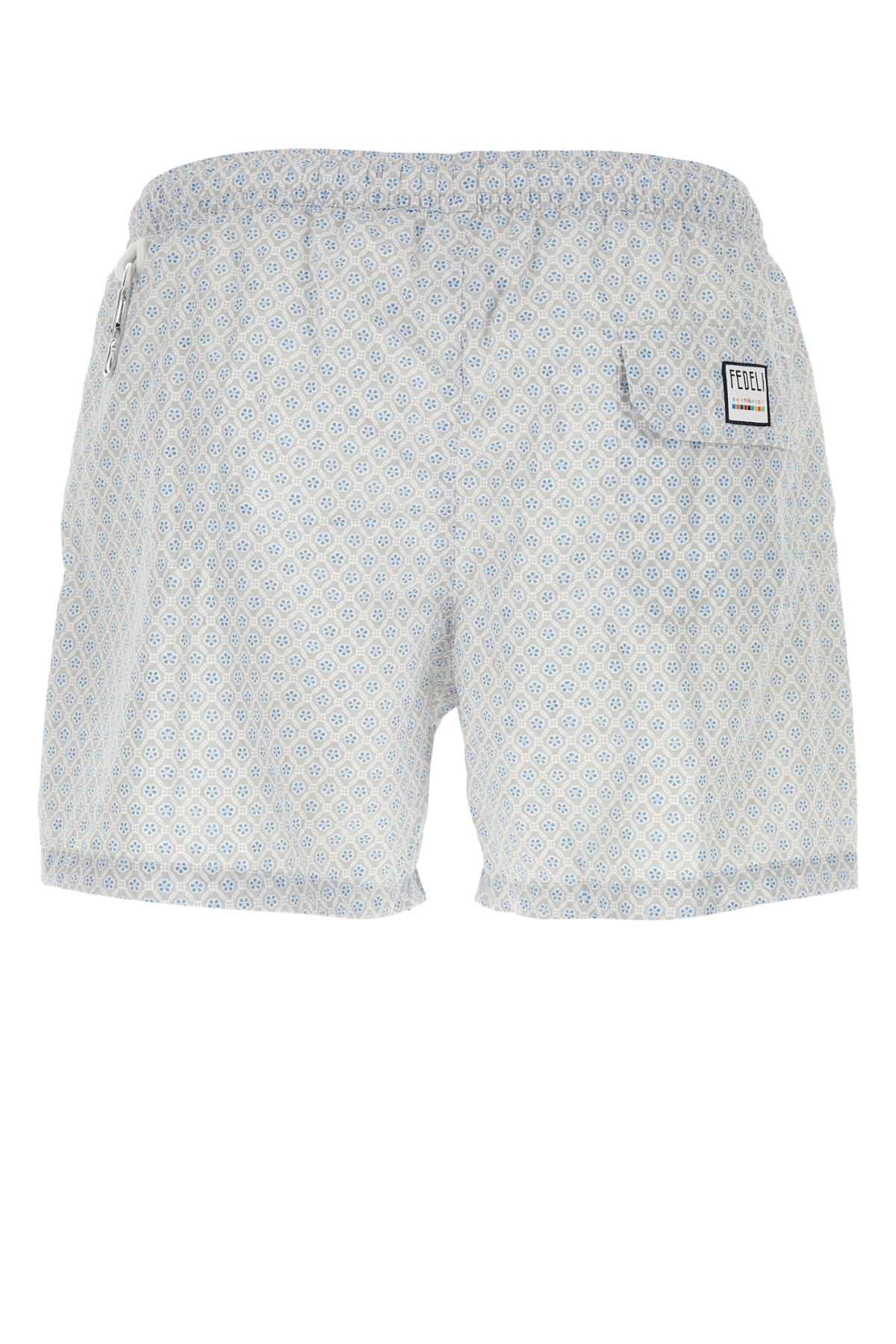 Fedeli Printed Polyester Swimming Shorts In Fantasiaazzurro