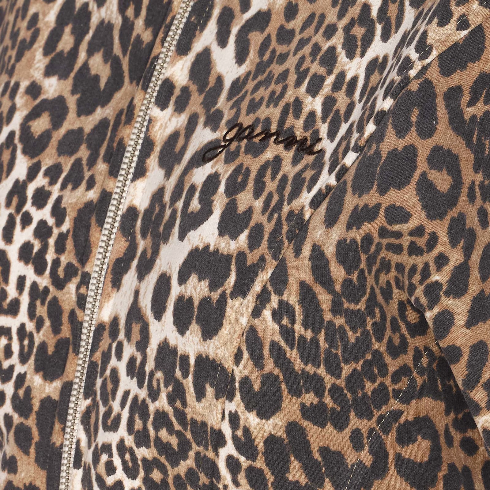 Ganni Leopard-print Hoodie In Multicolour