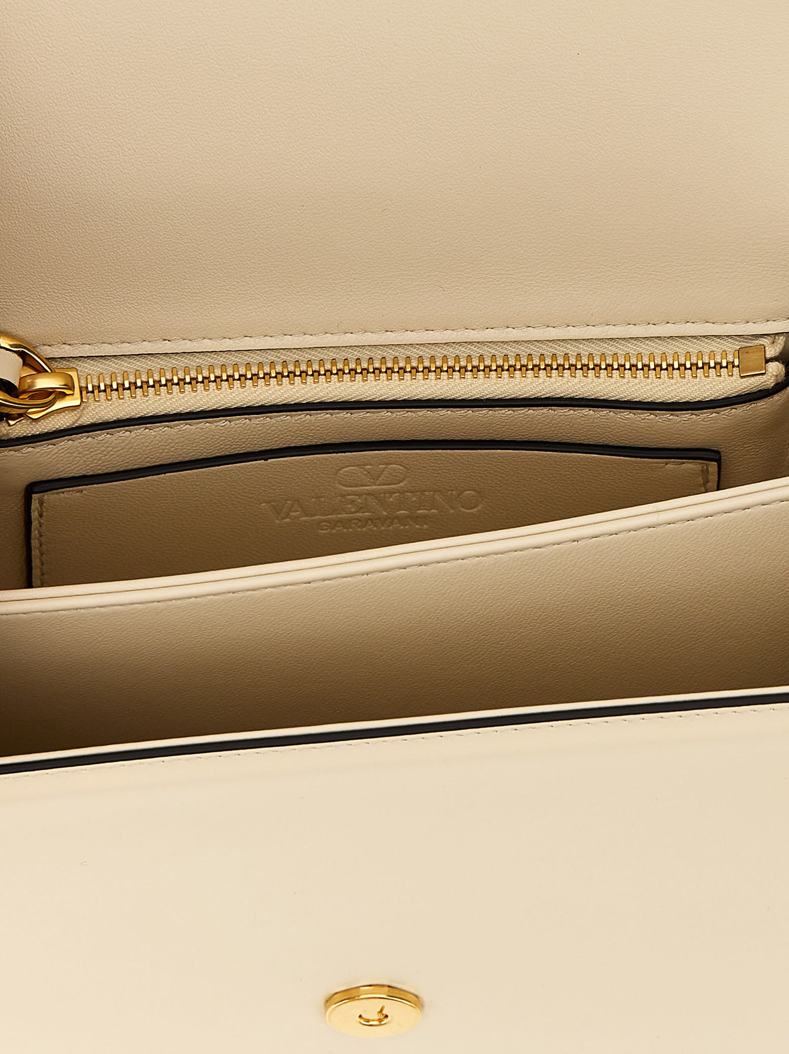 Valentino 'vain' Shoulder Bag Chain Strap In White