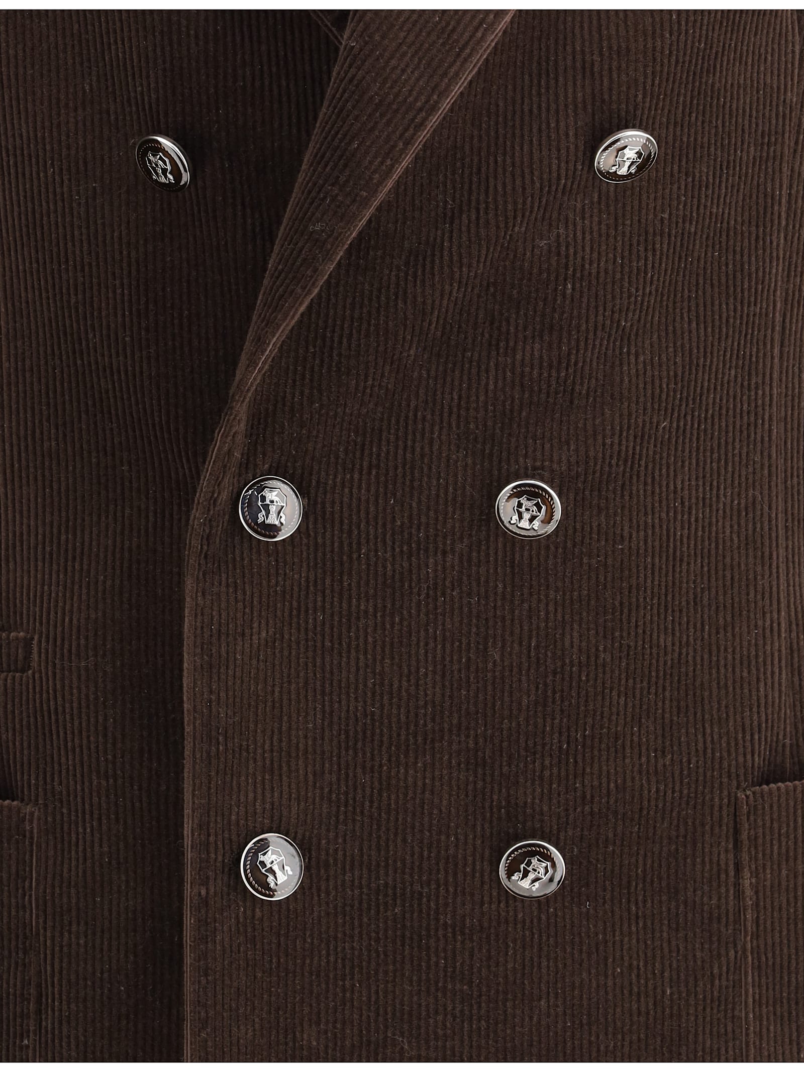 Brunello Cucinelli Velvet Blazer Jacket In Brown