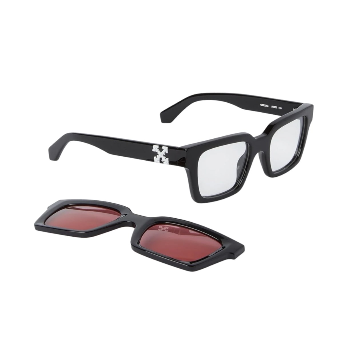 Off-white Off White Oeri14c Clip On 1025 Black Red Glasses In Black