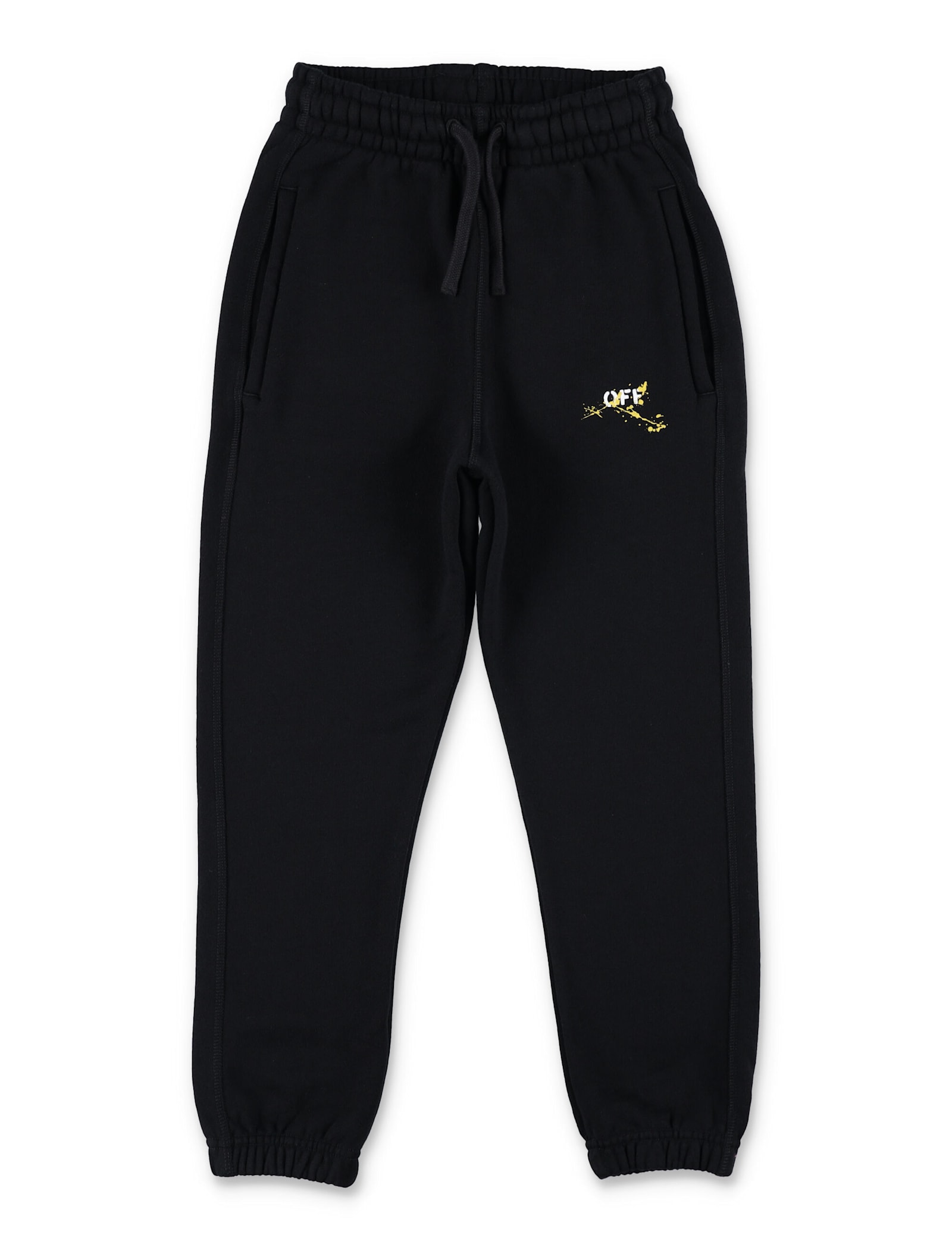 Off-white Black Diagonal Splat Logo Jogging Trousers In Black