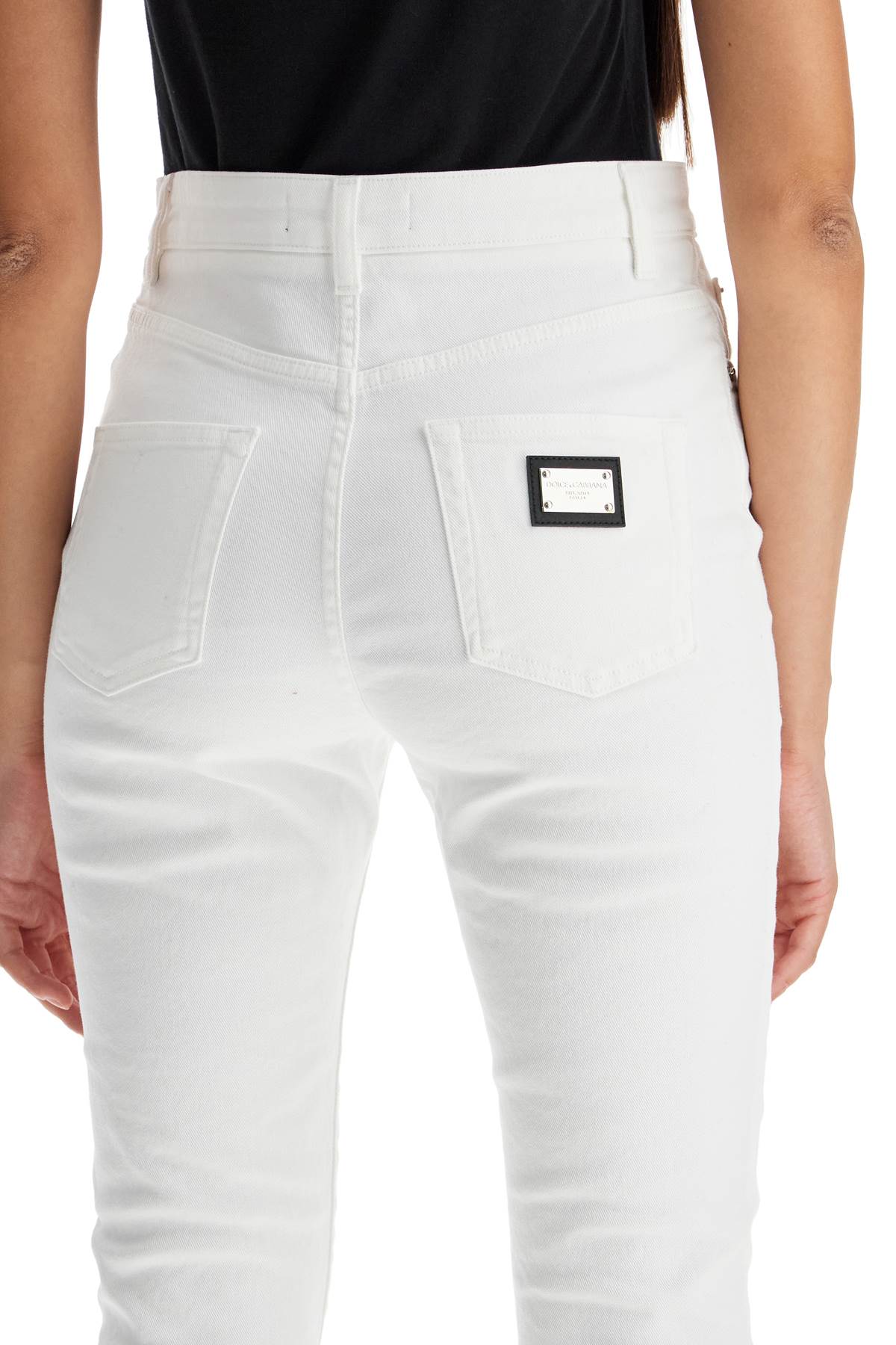 Shop Dolce & Gabbana Stretch Denim Audrey Jeans In Italian Html In Bianco Ottico (white)