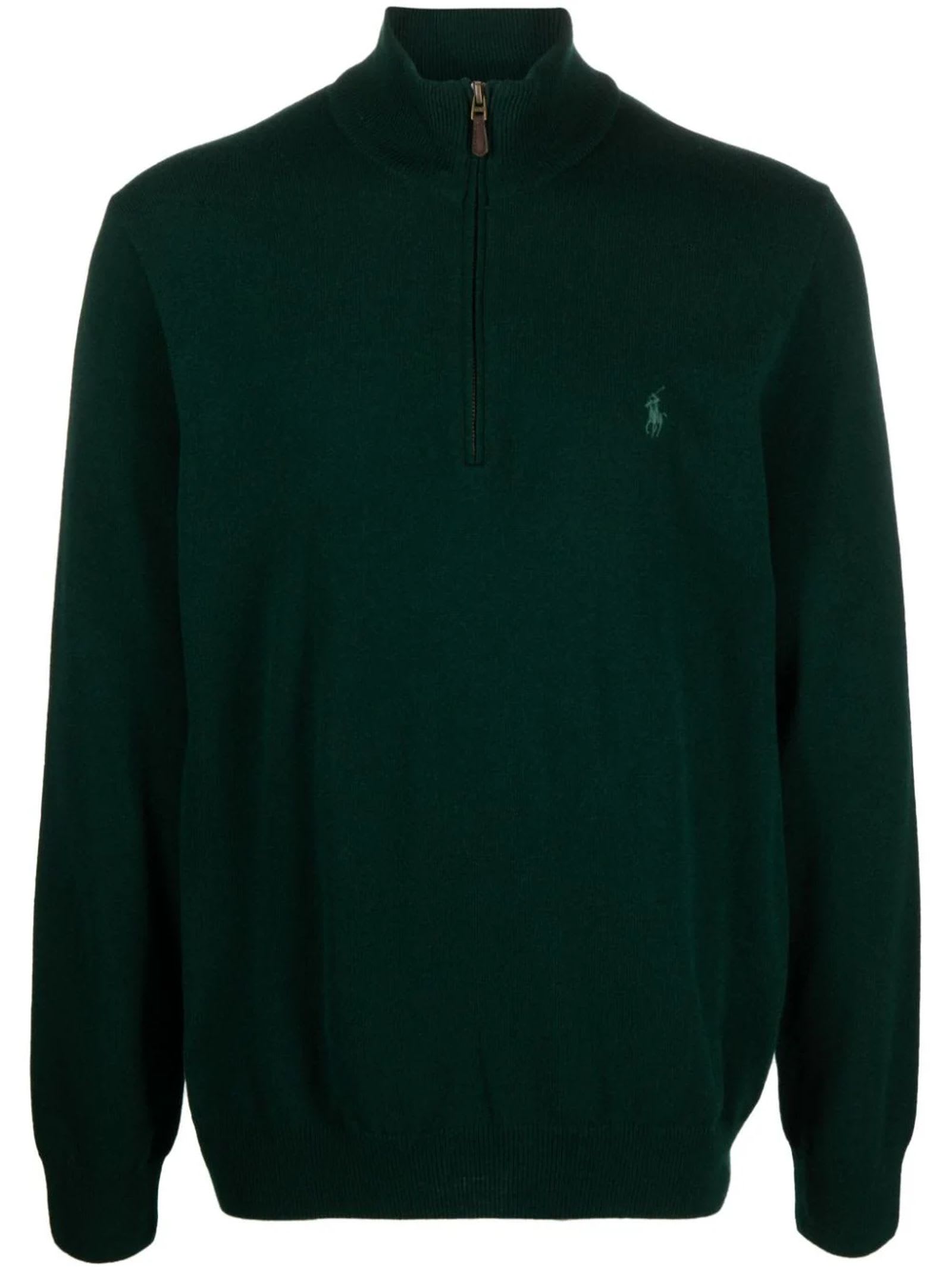 Shop Ralph Lauren Dark Green Wool Jumper