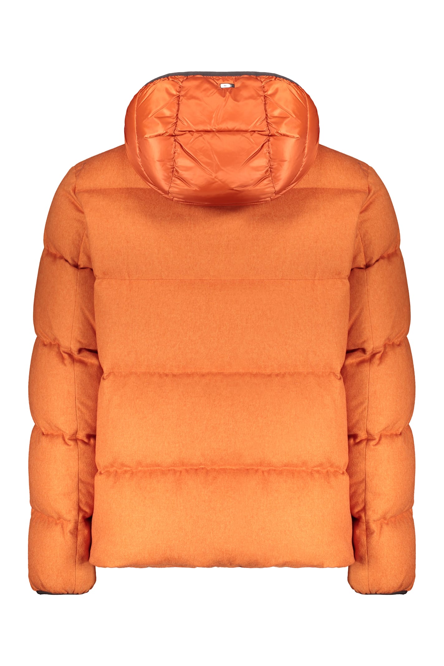 Herno Long-sleeved Down Jacket In Orange