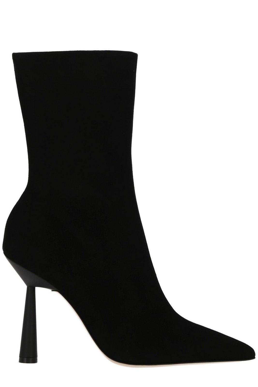 Gia Borghini Pointed-toe Ankle Boots In Black