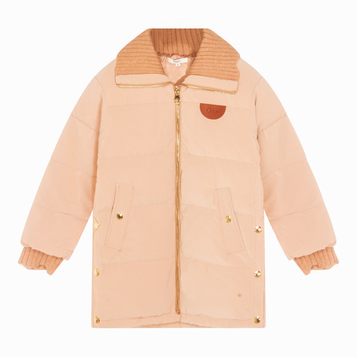 Chloé Light Beige Down Jacket In Neutral