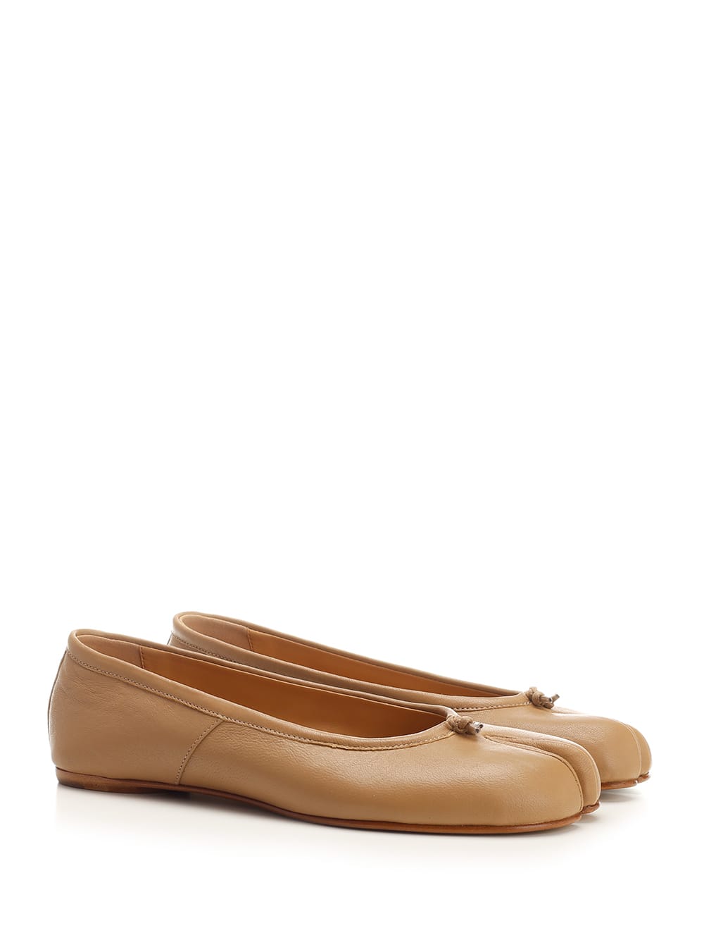 Shop Maison Margiela Tabi Flats In Nude